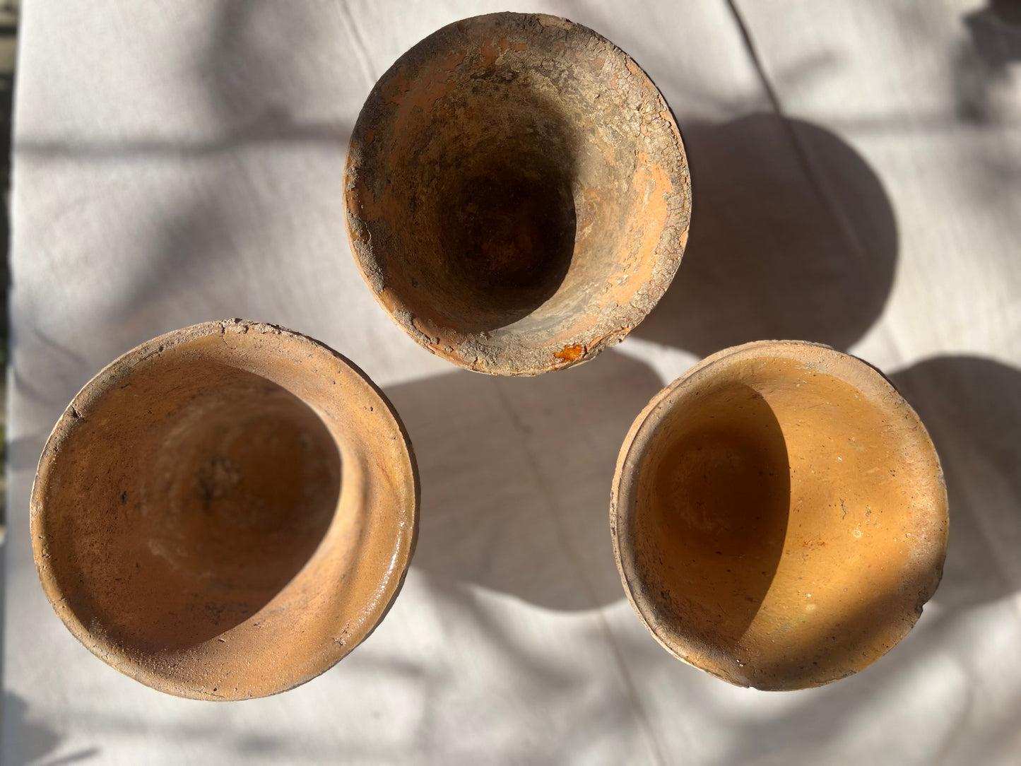 Set of 3 Terracotta French Sap Pots
