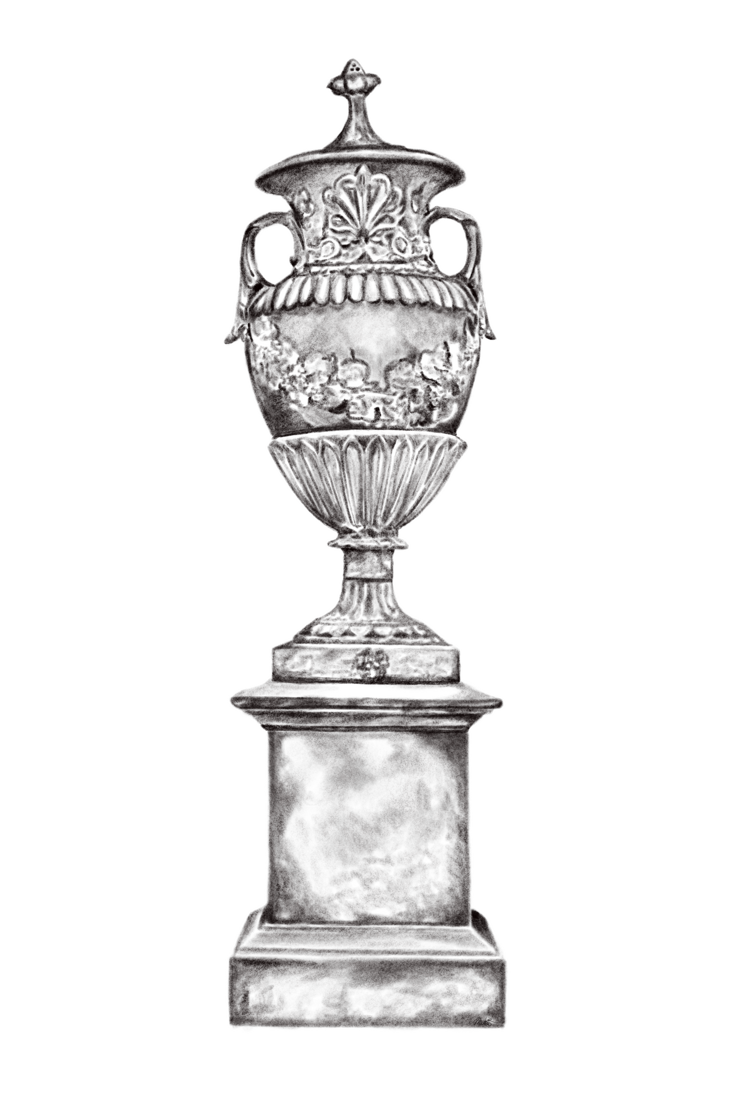 Fruit Detail Stone French Garden Urn