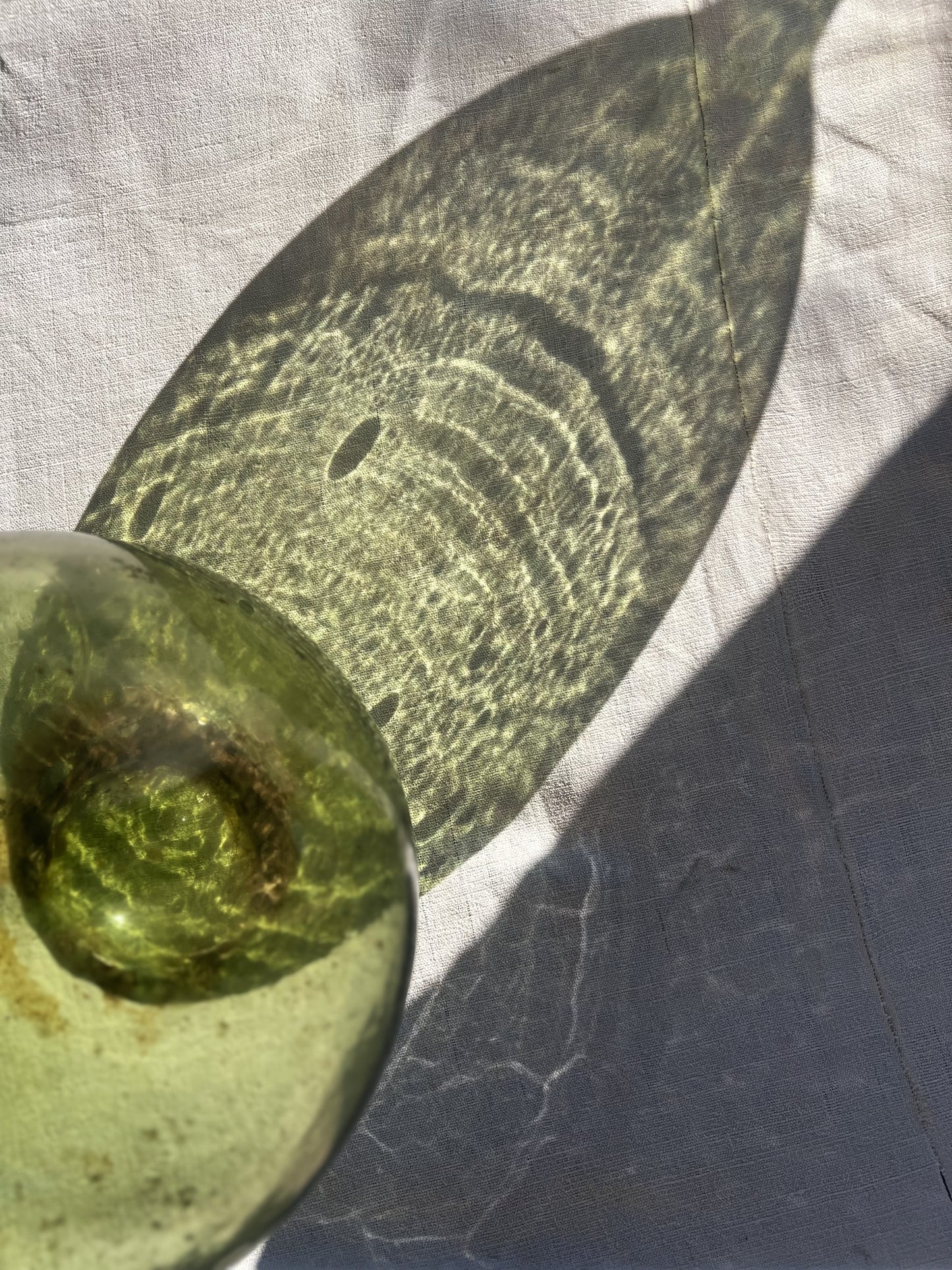 French Large Green Glass Dame Jeanne