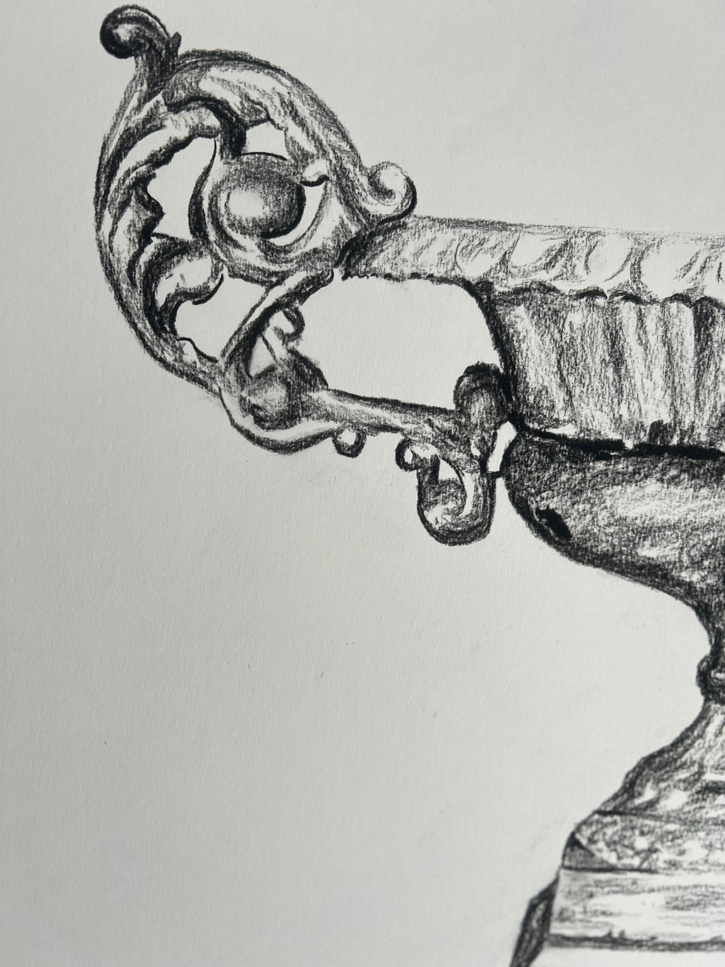 Filigree Handled French Jardiniere | Charcoal