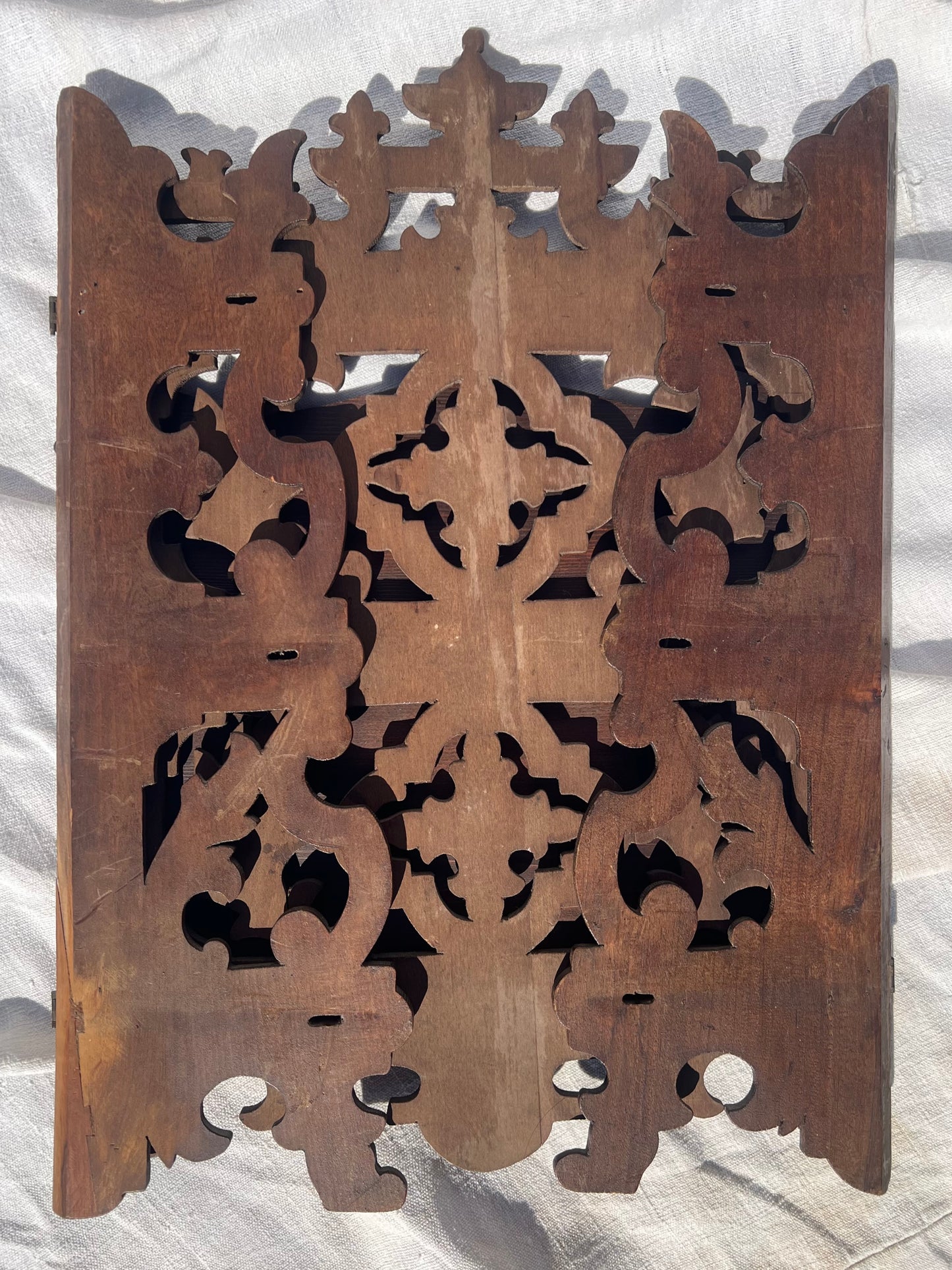 Hand Carved Folding Wall or Table Top Shelf