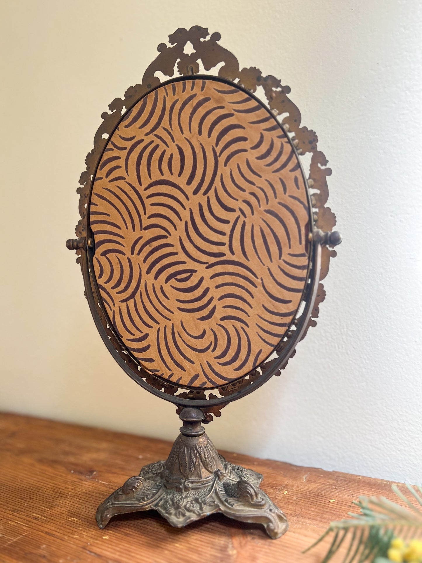Ornate Italian Brass Vanity Mirror