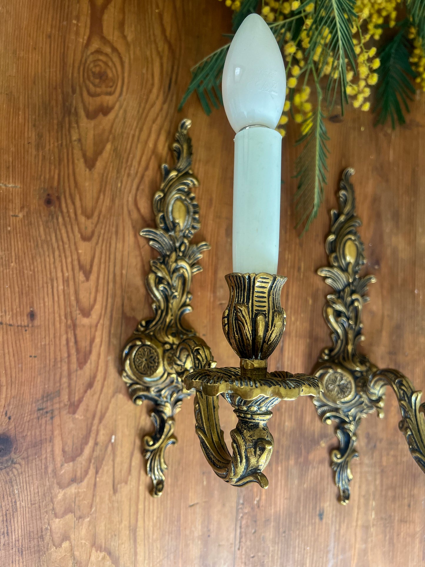 Traditional French Brass Wall Sconces – Late 19th/Early 20th Century