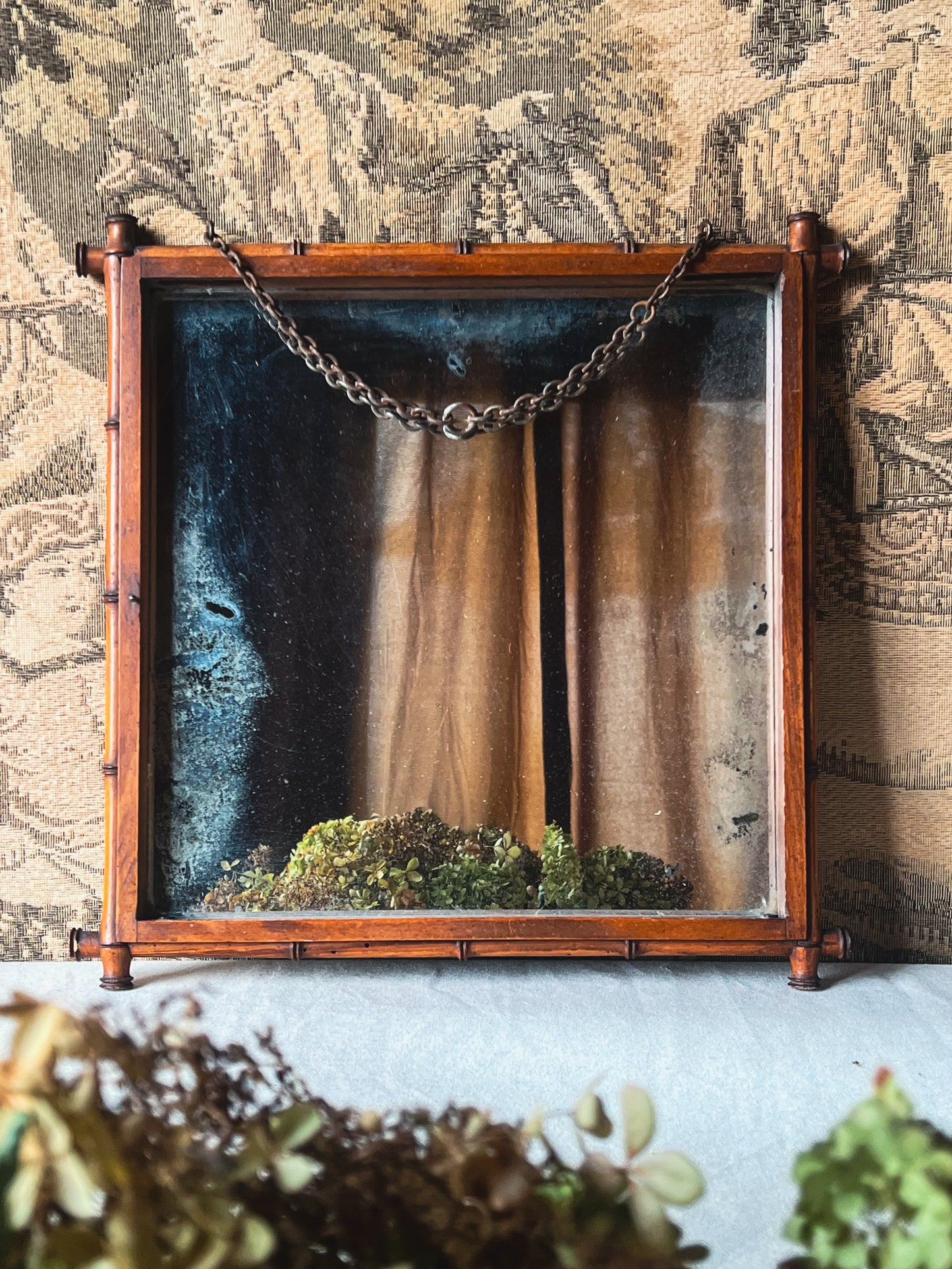 19th Century French Chinoiserie Mirror with Bamboo Frame