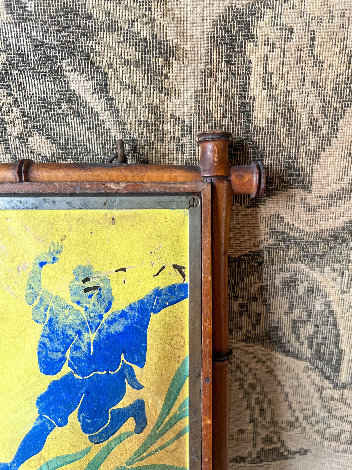 19th Century French Chinoiserie Mirror with Bamboo Frame