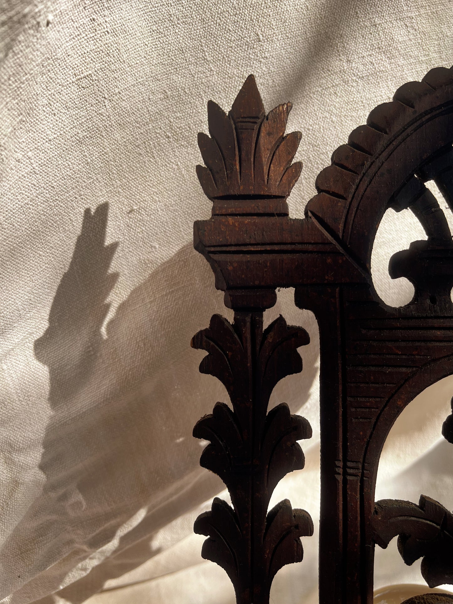 Ornate Carved Wood Wall Shelf