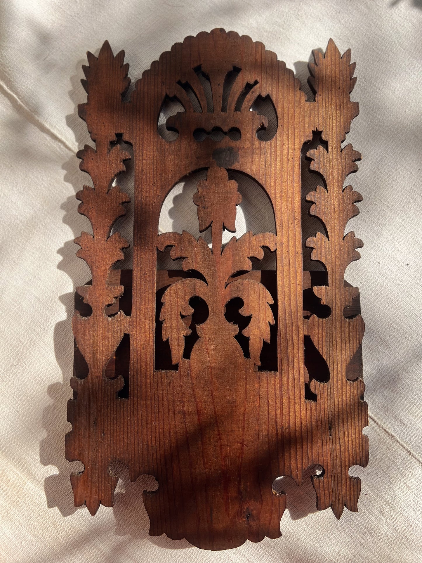Ornate Carved Wood Wall Shelf
