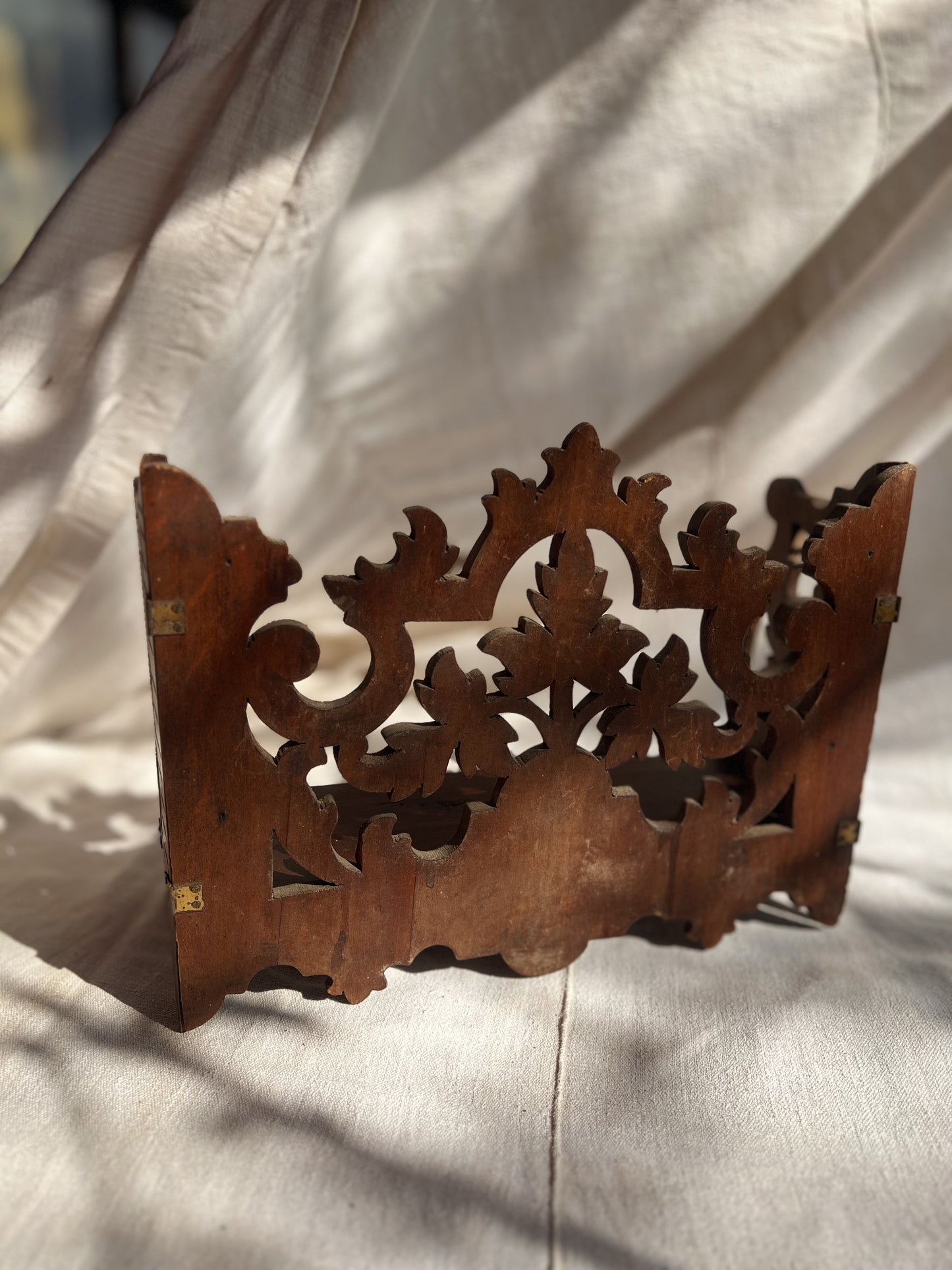 Carved Folding Wall or Table Top Shelf
