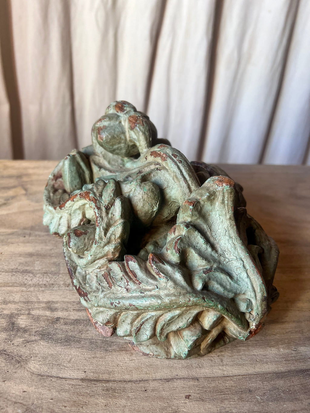 Carved Wood Architectural Fragment / Corbel
