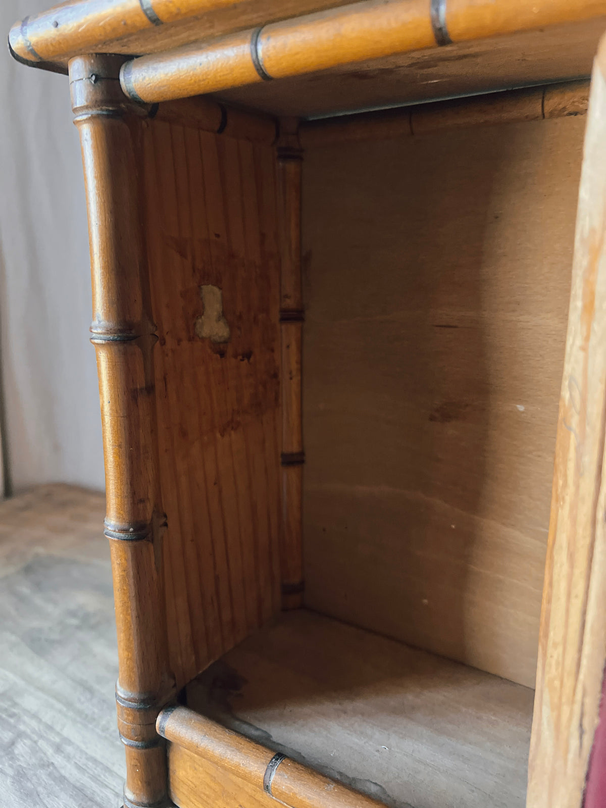 Faux-Bamboo Miniature Cabinet