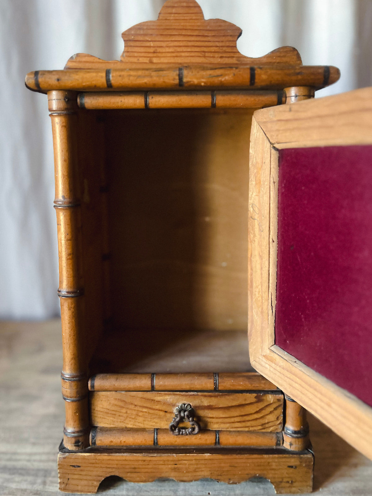 Faux-Bamboo Miniature Cabinet