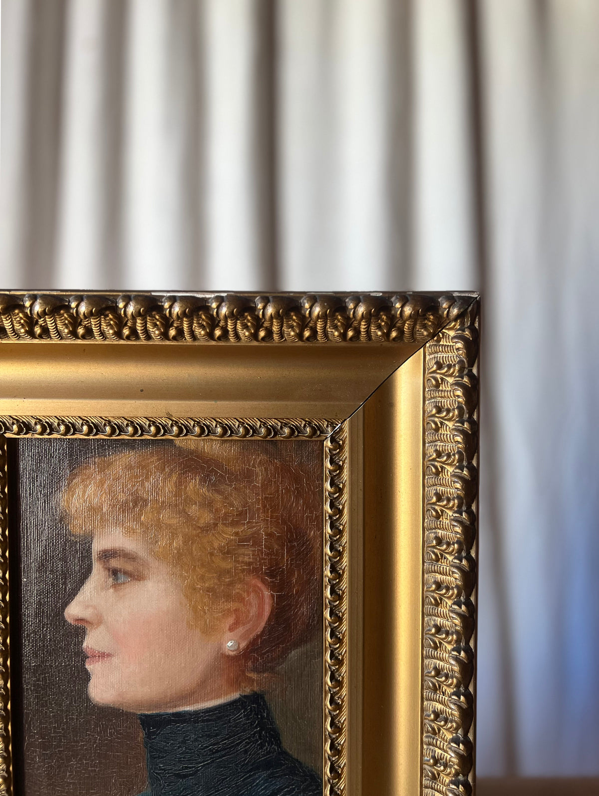 French Cabinet Portrait of a Woman — Oil on Canvas
