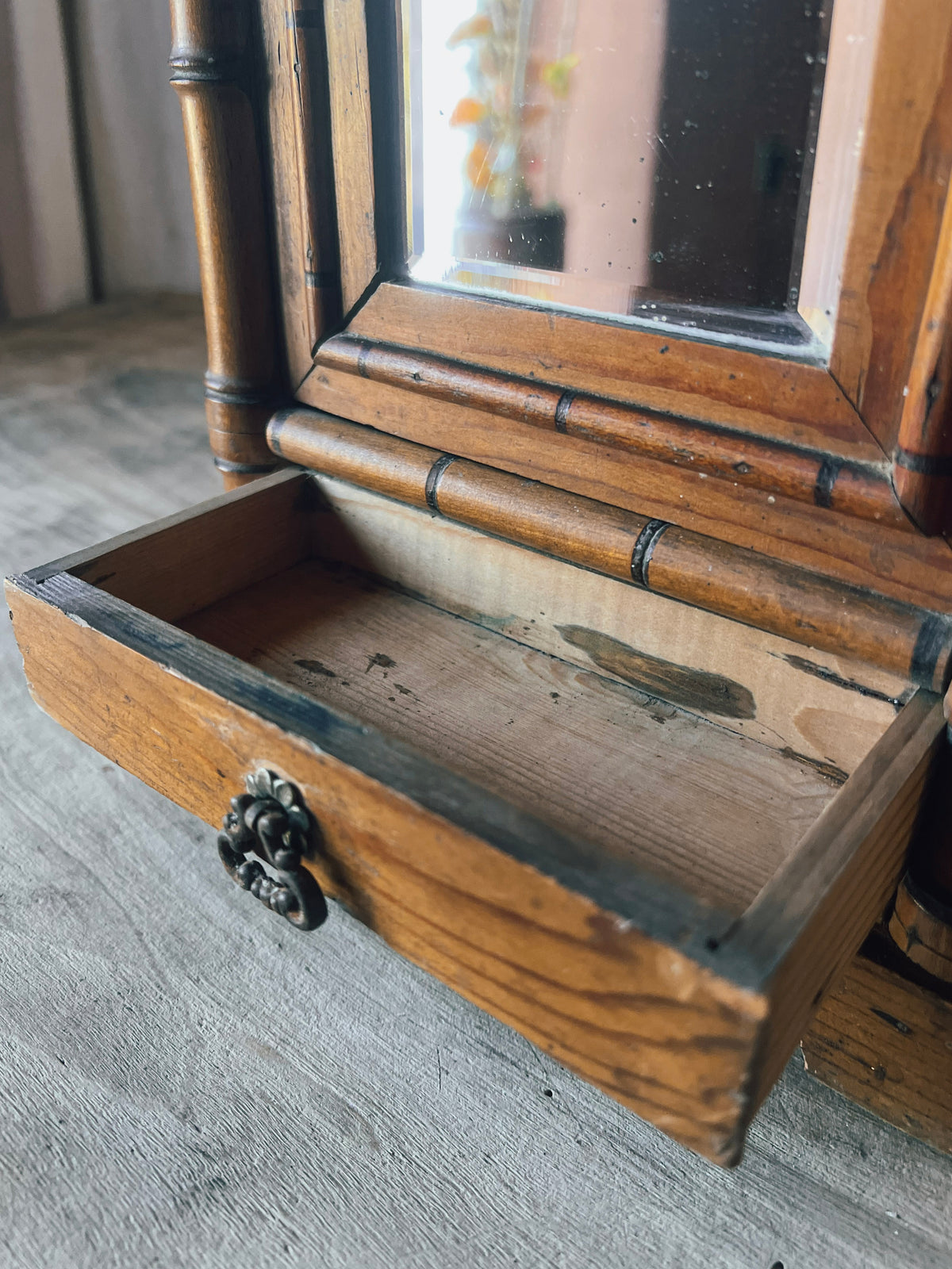 Faux-Bamboo Miniature Cabinet