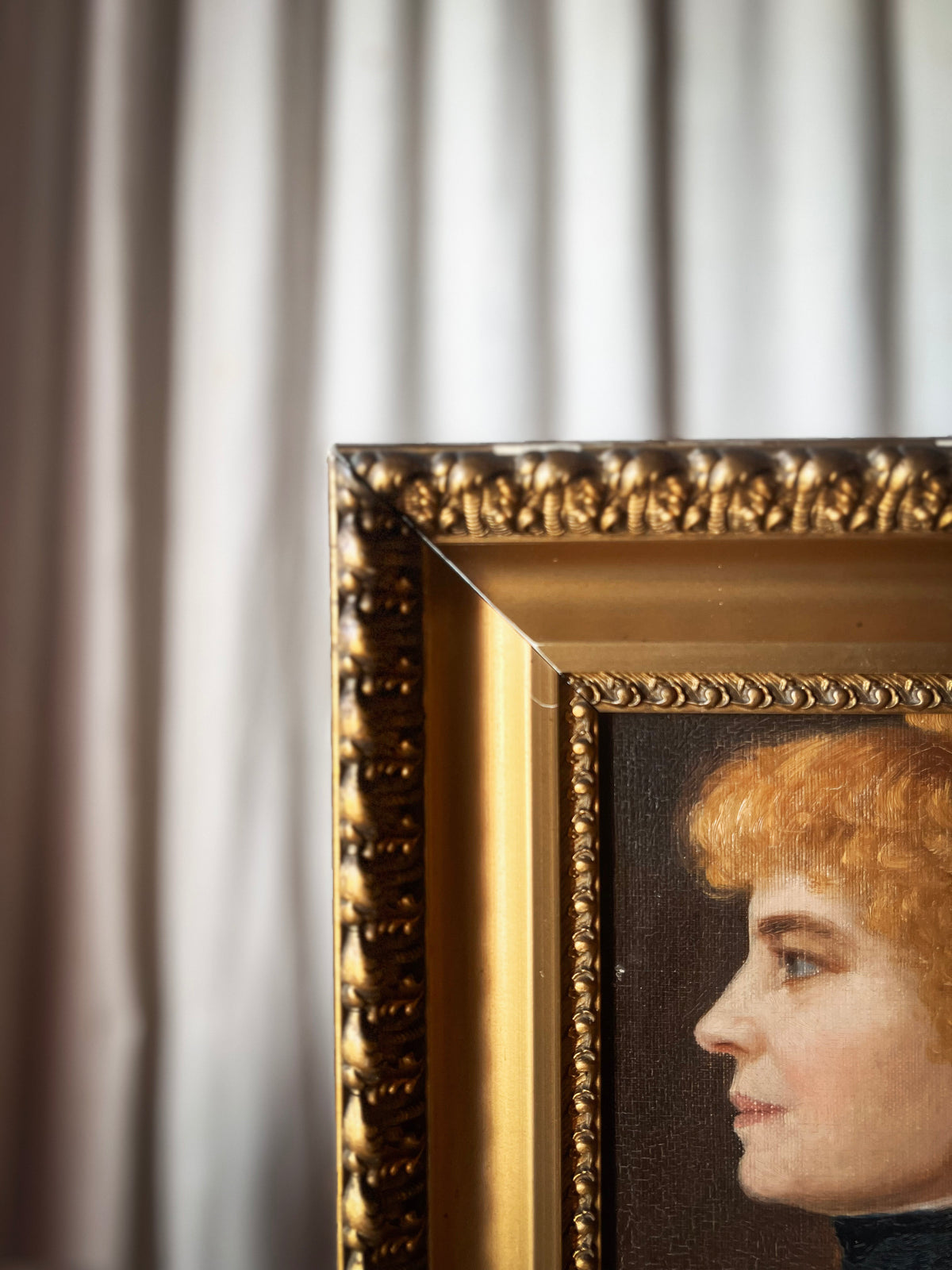 French Cabinet Portrait of a Woman — Oil on Canvas