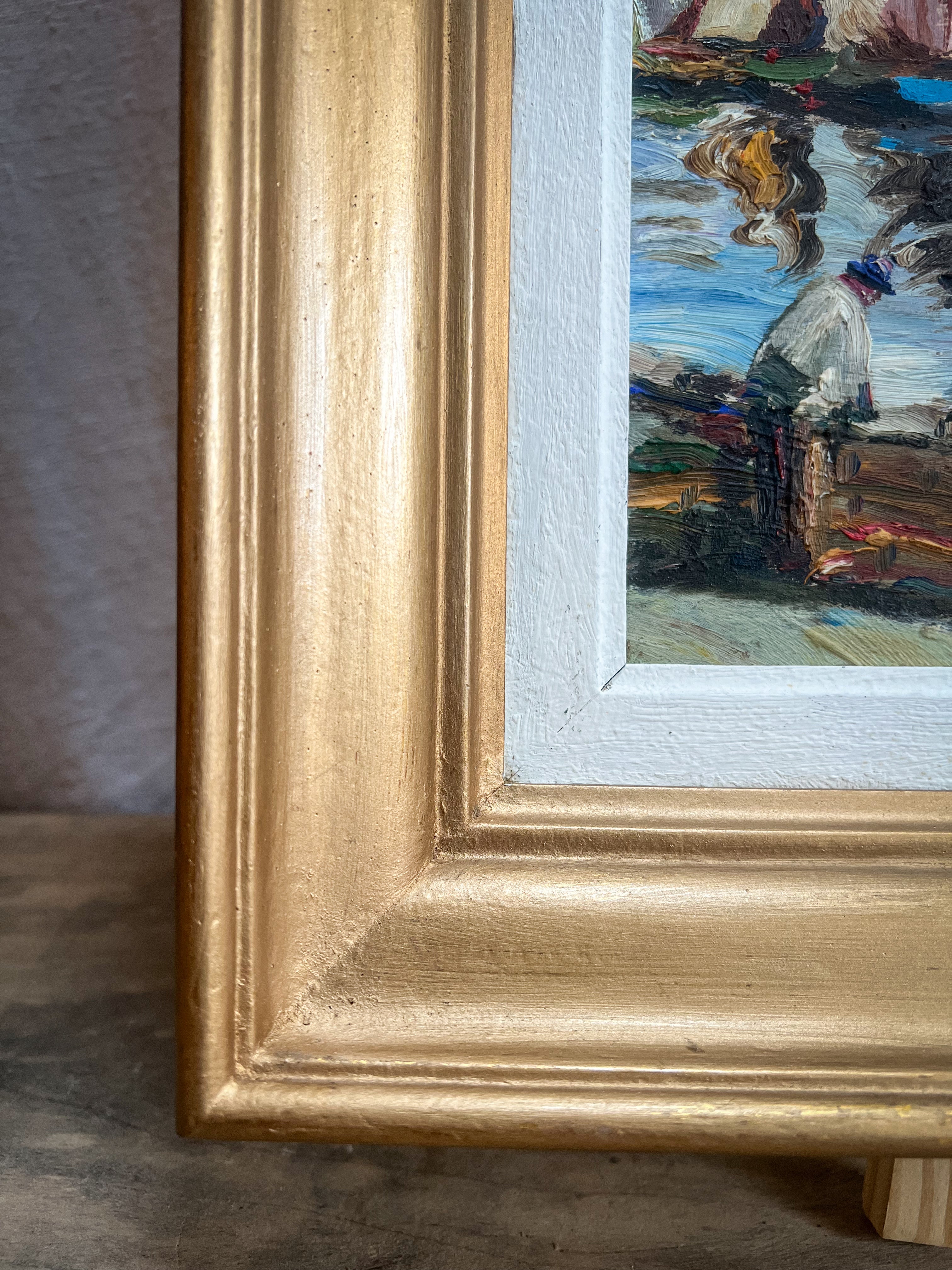 Oil Painting of Concarneau Brittany, Signed “M”