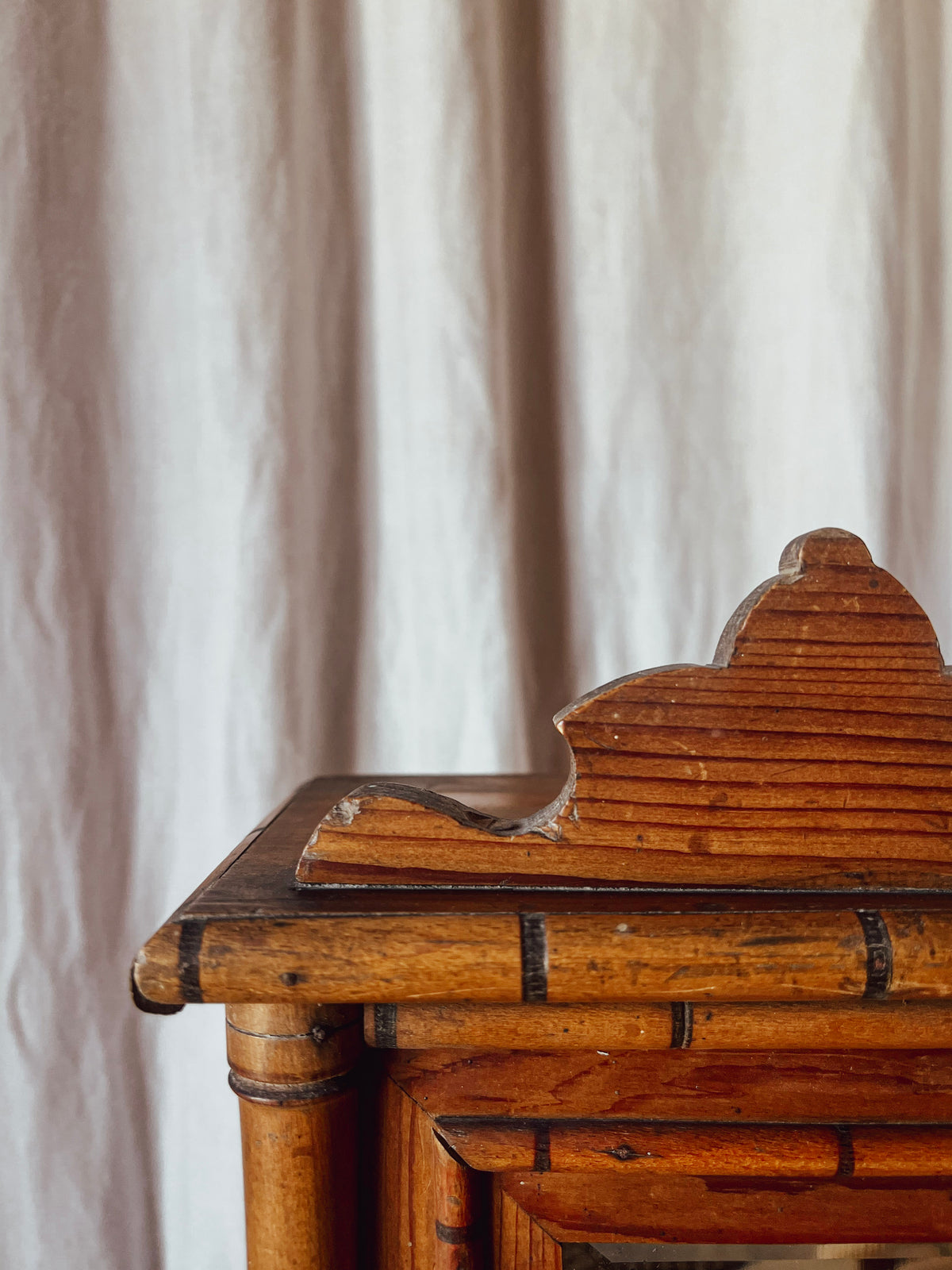 Faux-Bamboo Miniature Cabinet