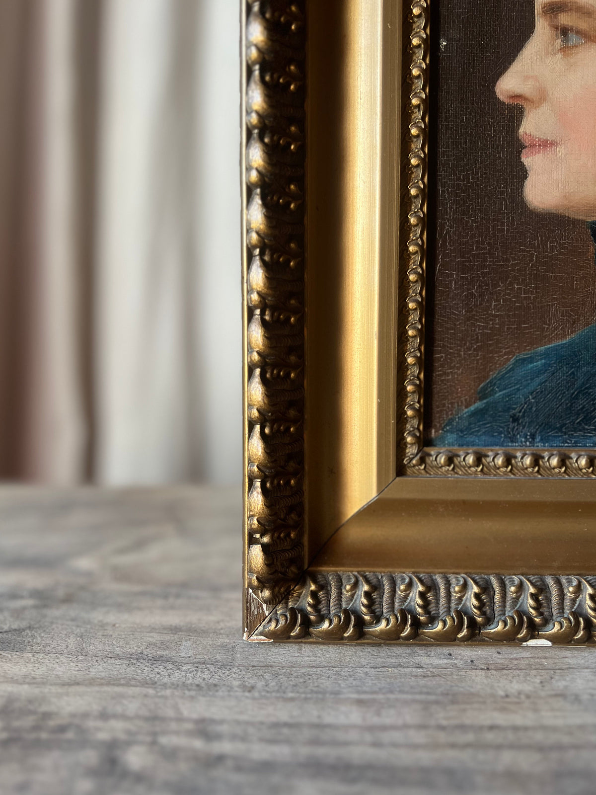 French Cabinet Portrait of a Woman — Oil on Canvas