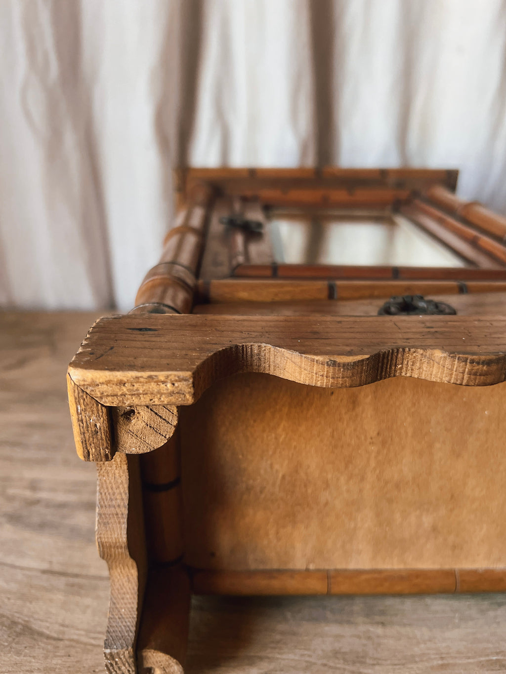 Faux-Bamboo Miniature Cabinet