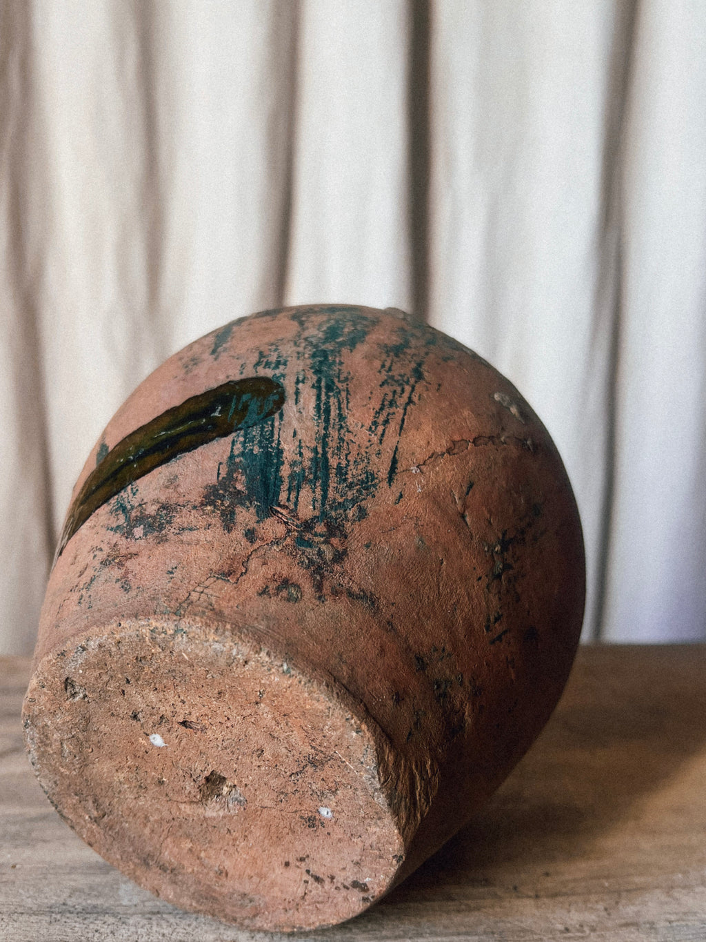 Green-Glazed Terracotta Oil Jug / Cruche