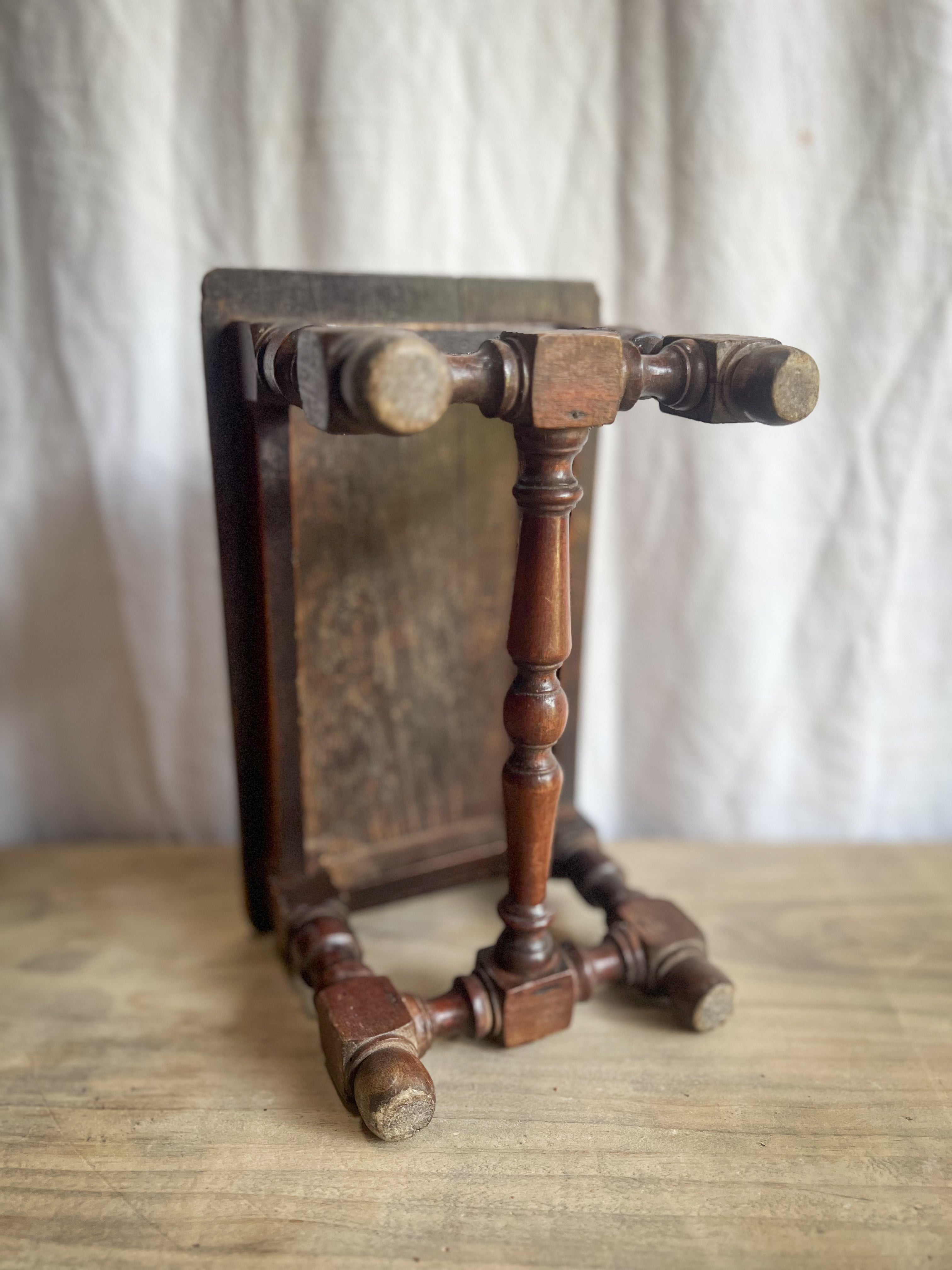Victorian Carved Wooden Foot Stool with Design