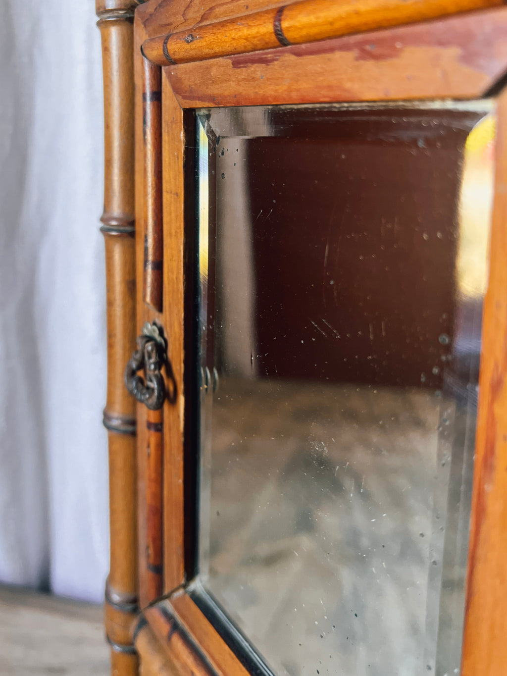 Faux-Bamboo Miniature Cabinet