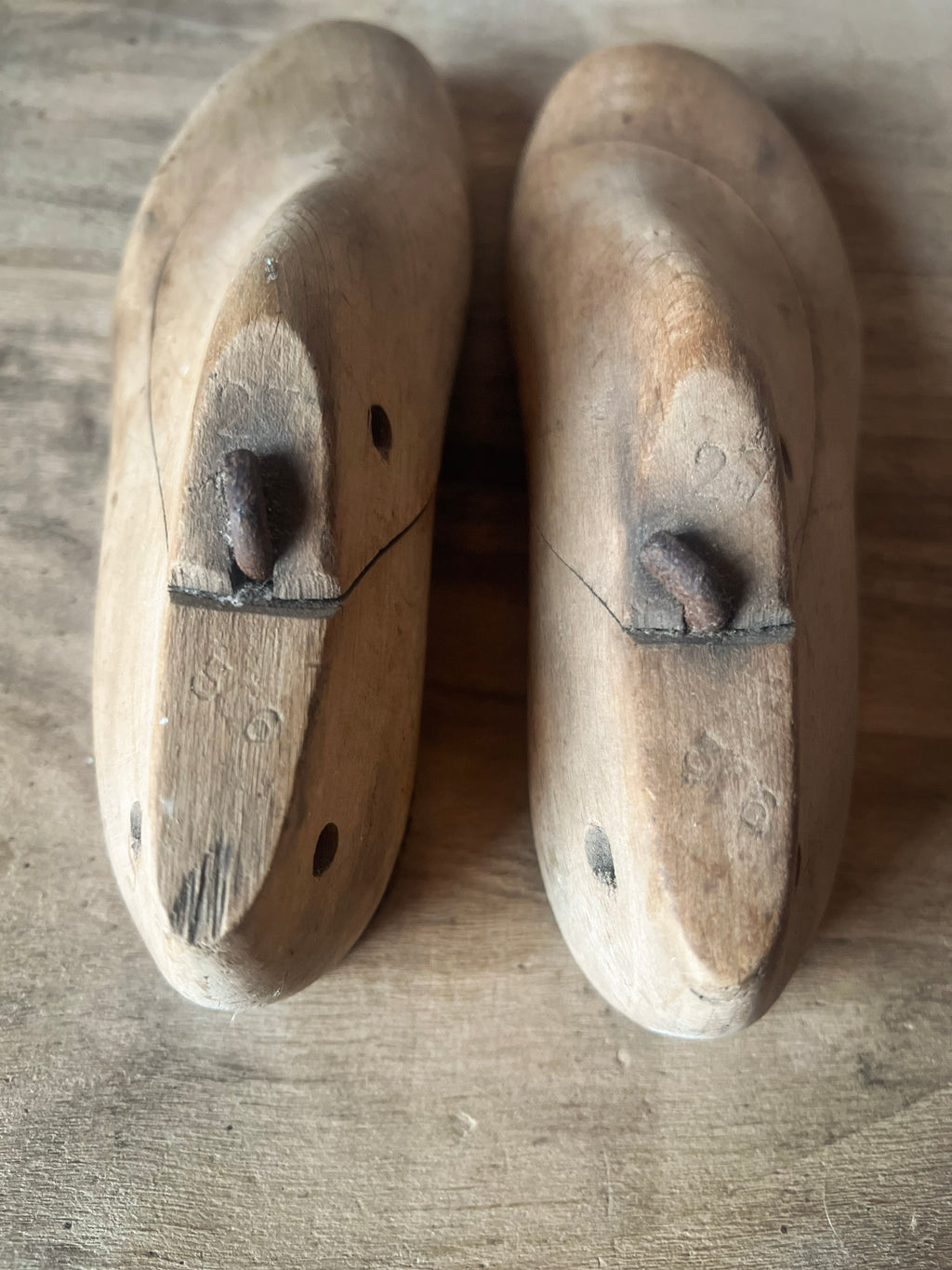 Antique French Children’s Shoe Lasts — Pair, Cobbler’s Forms, Early 20th Century