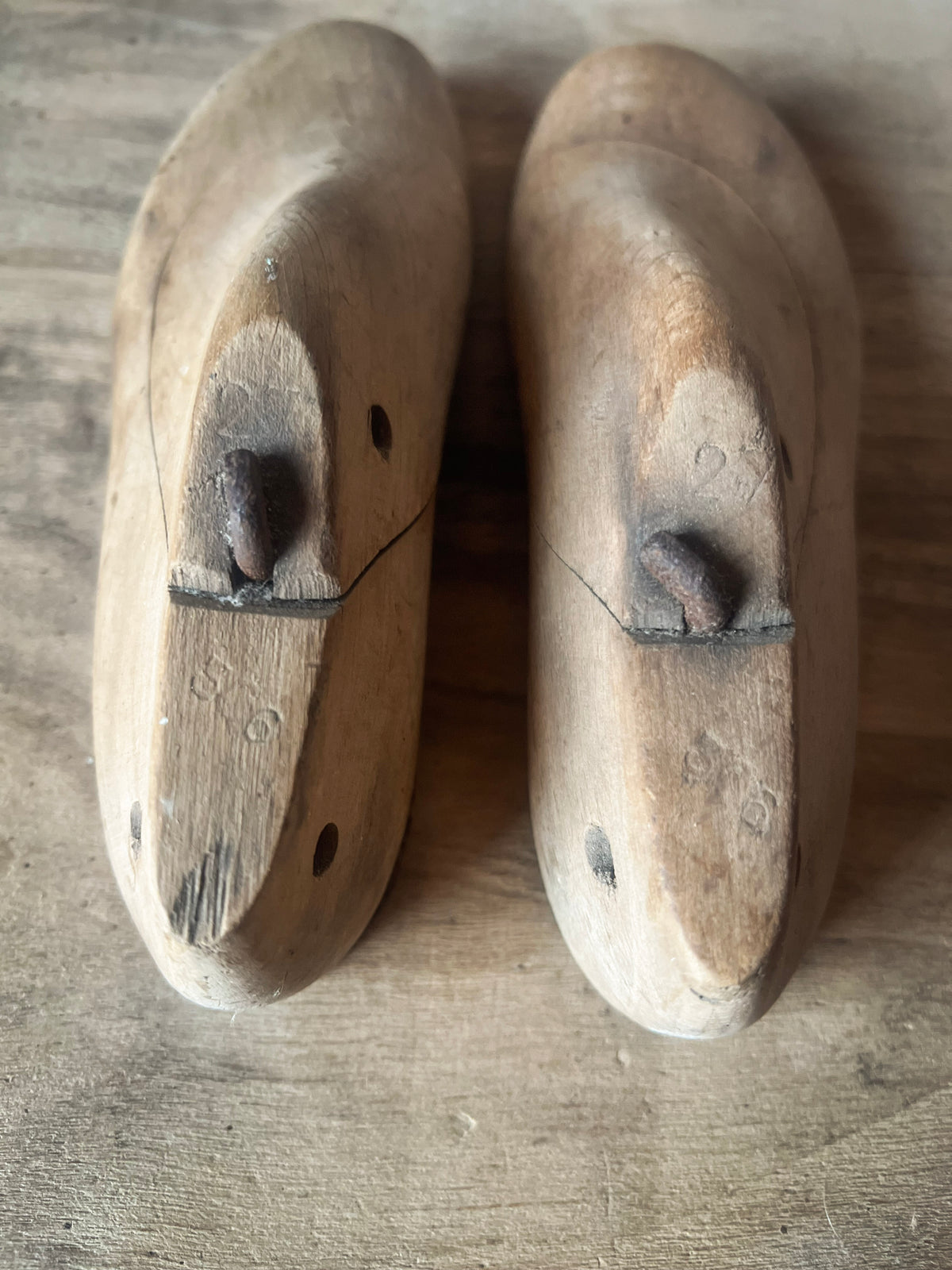 Antique French Children’s Shoe Lasts — Pair, Cobbler’s Forms, Early 20th Century