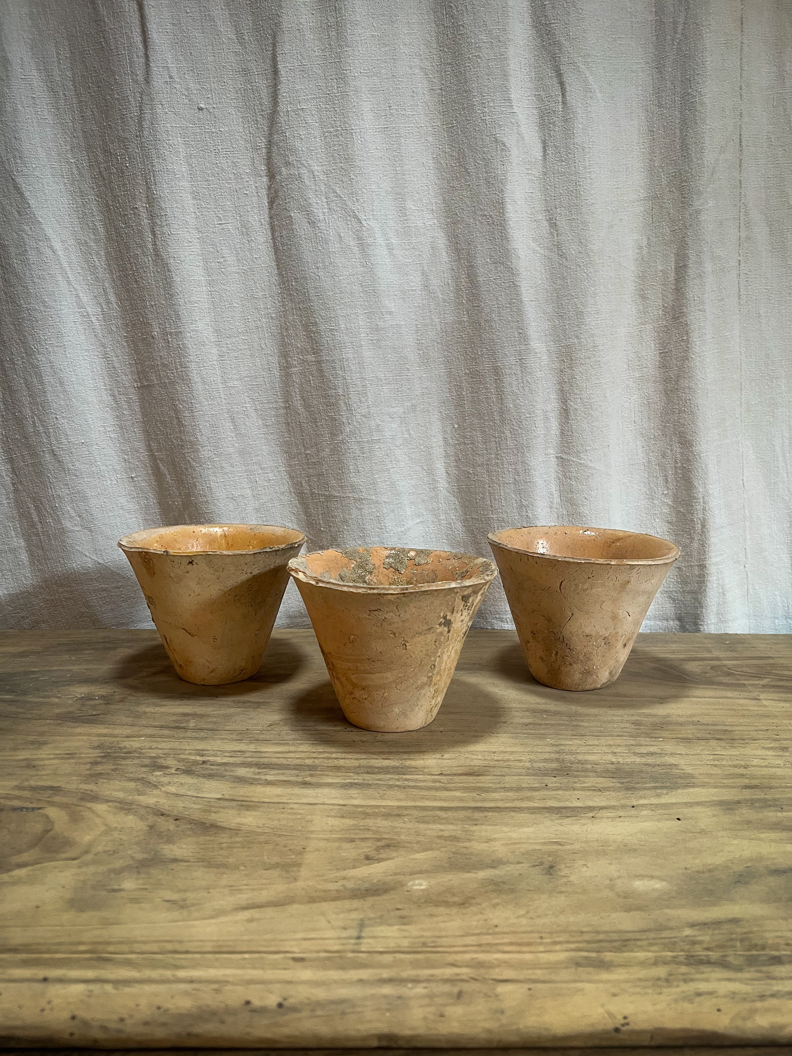 Set of 3 Terracotta French Sap Pots
