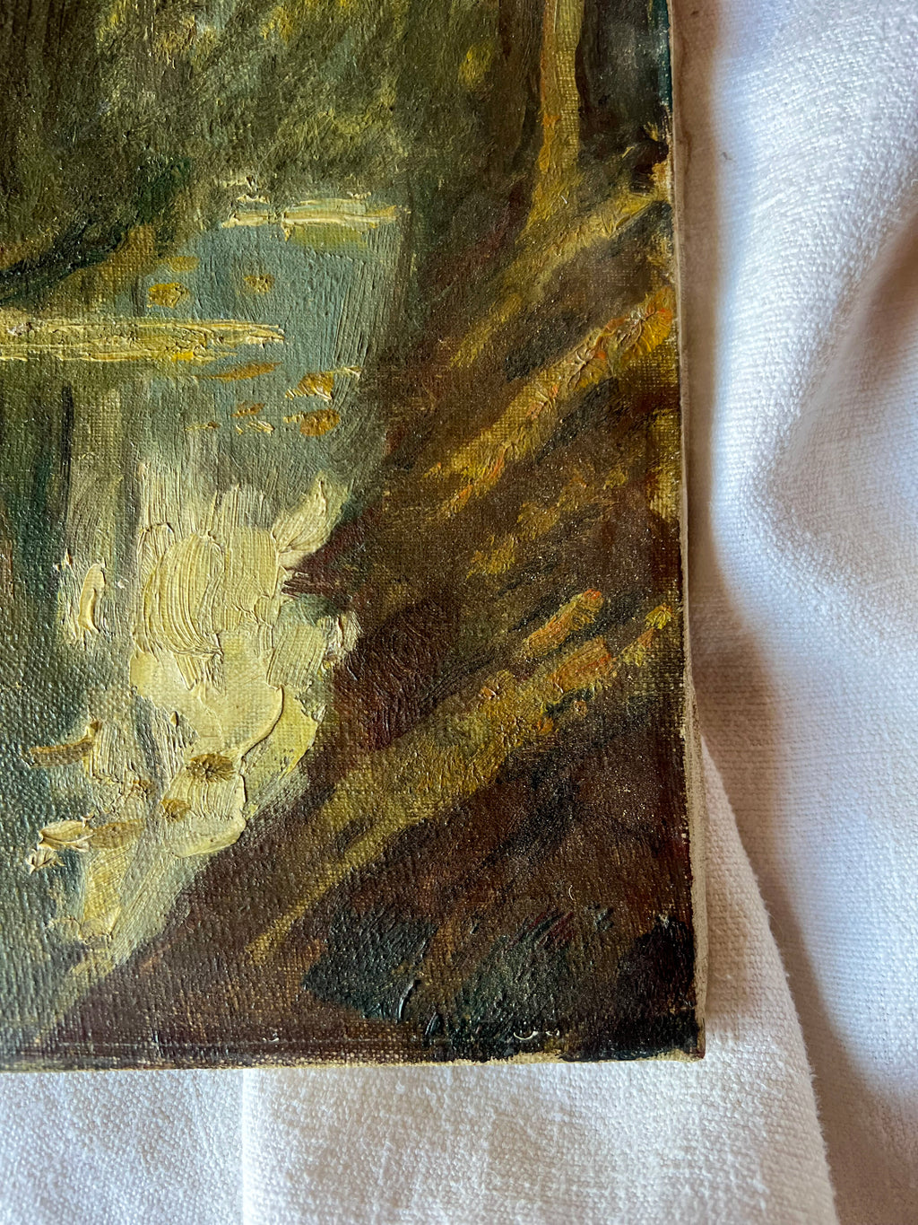 French Woodland Oil Painting on Canvas