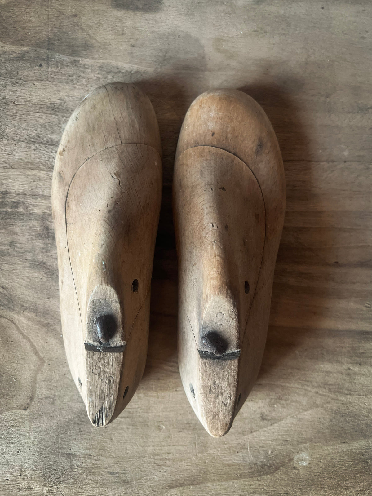 Antique French Children’s Shoe Lasts — Pair, Cobbler’s Forms, Early 20th Century