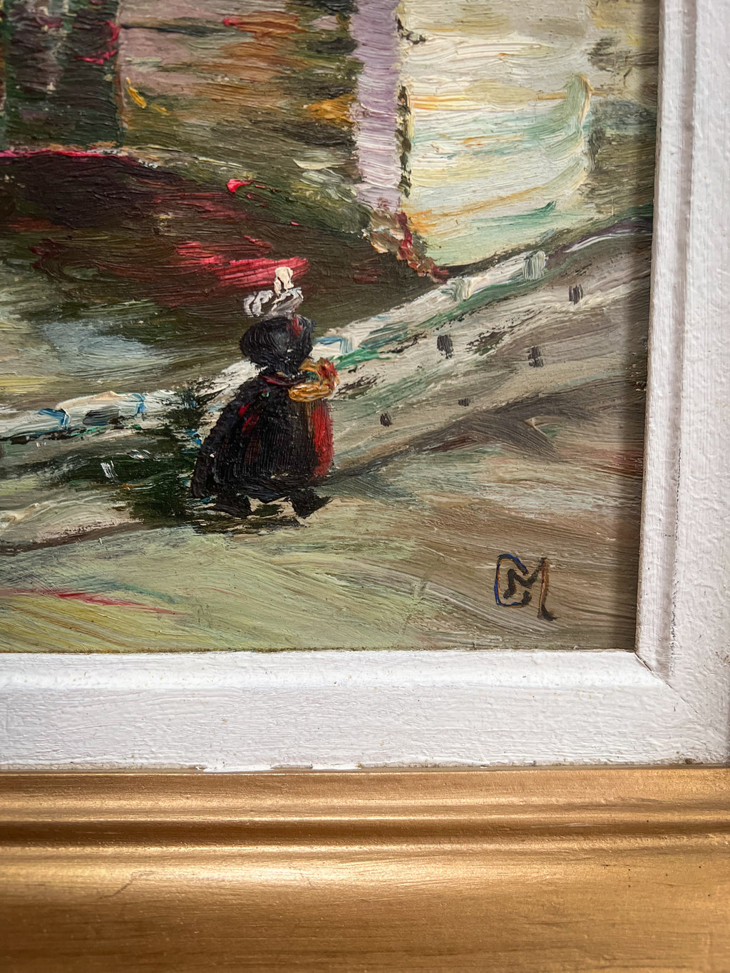 Oil Painting of Concarneau Brittany, Signed “M”