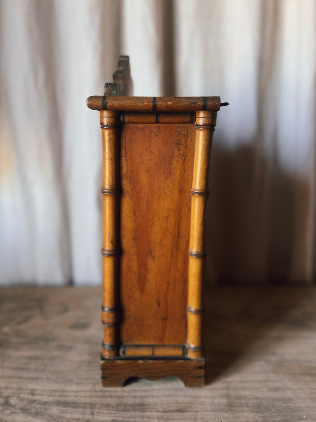 Faux-Bamboo Miniature Cabinet
