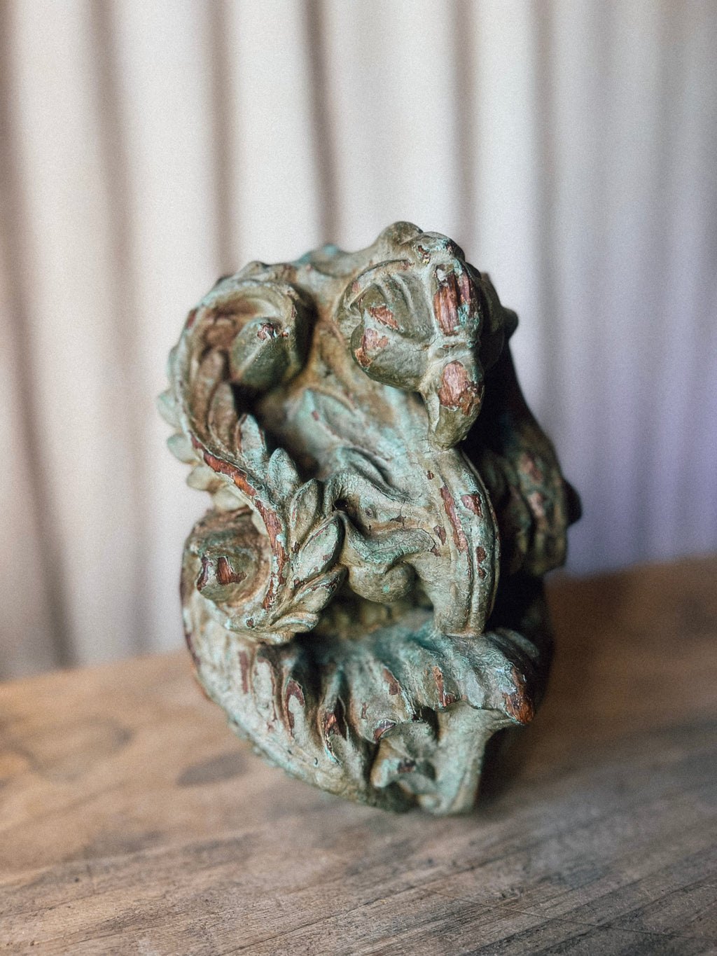Carved Wood Architectural Fragment / Corbel