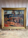 Original Signed French Oil Painting – “Berthier” – Mid-Century Landscape