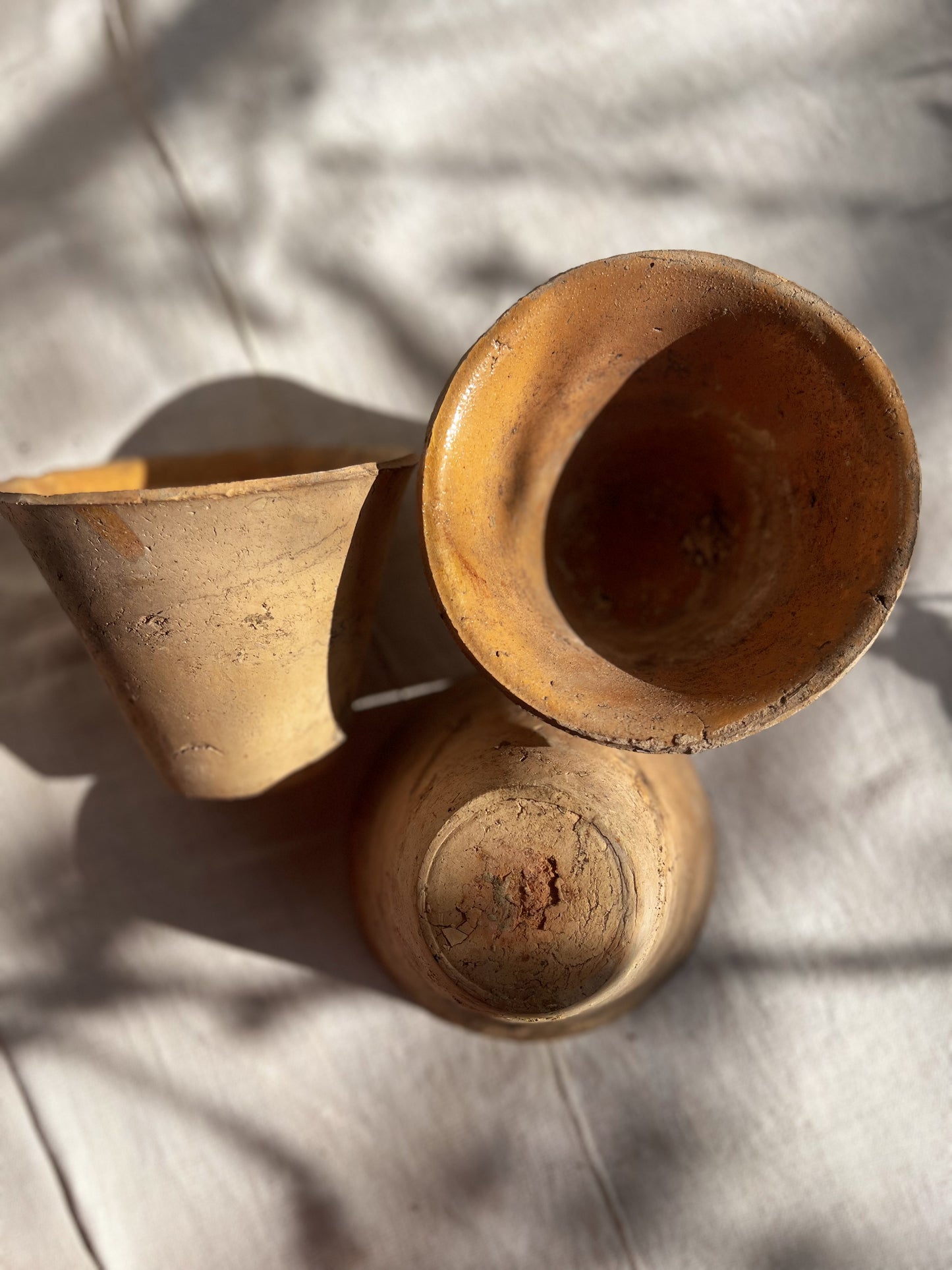 Set of 3 Terracotta French Sap Pots