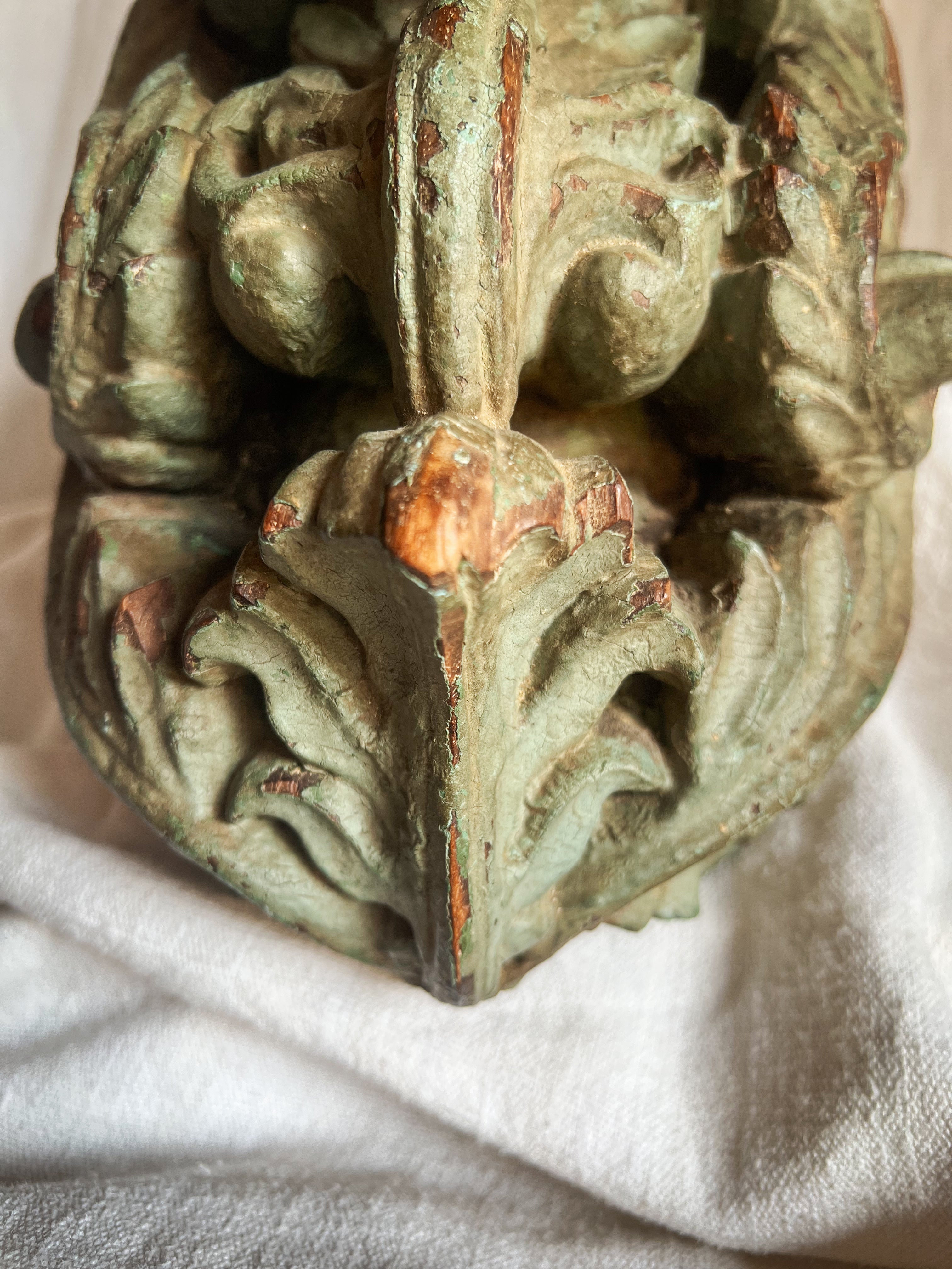 Carved Wood Architectural Fragment / Corbel