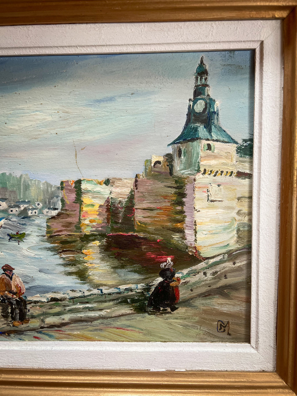 Oil Painting of Concarneau Brittany, Signed “M”