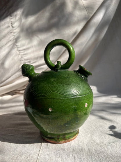 Rare 19th-Century Green-Glazed Water Jug