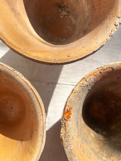 Set of 3 Terracotta French Sap Pots