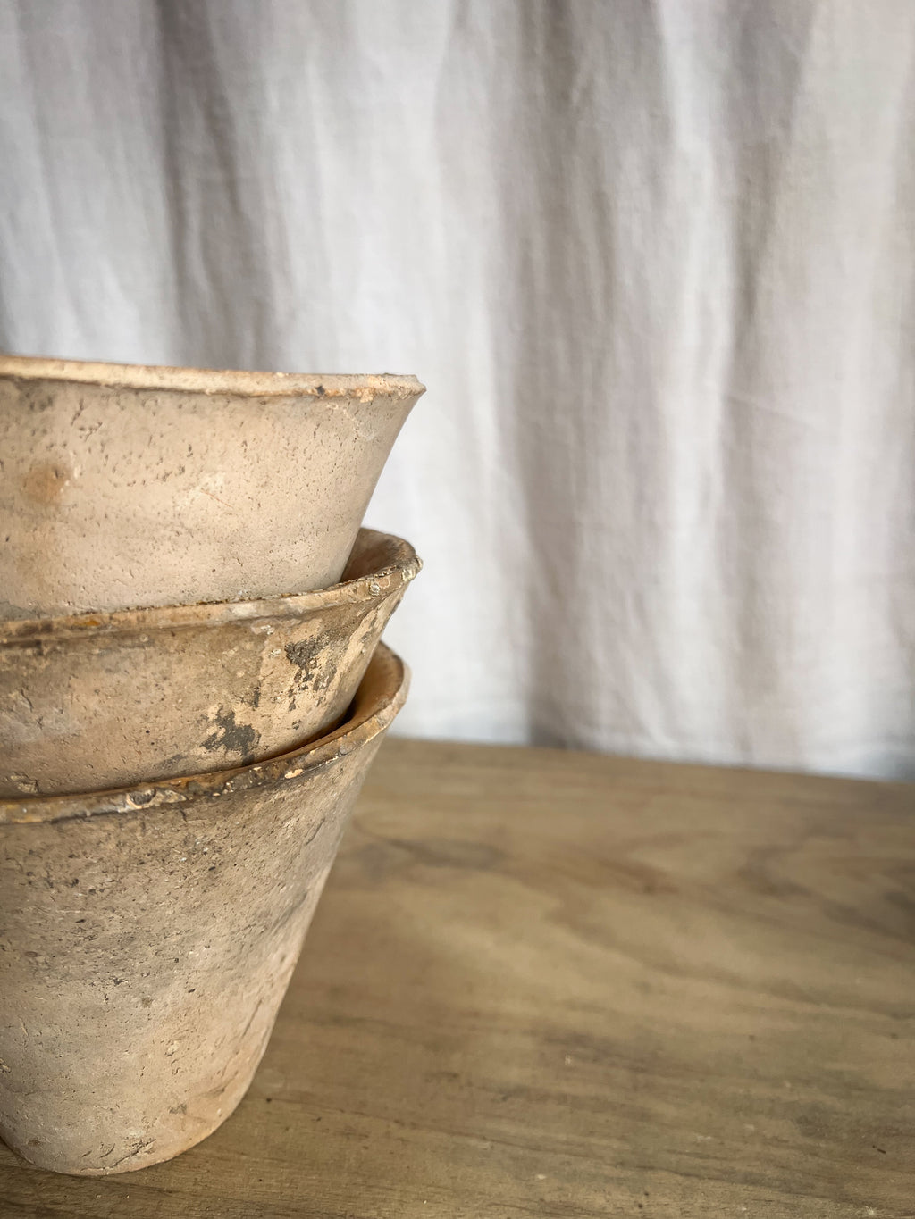 Set of 3 Terracotta French Sap Pots