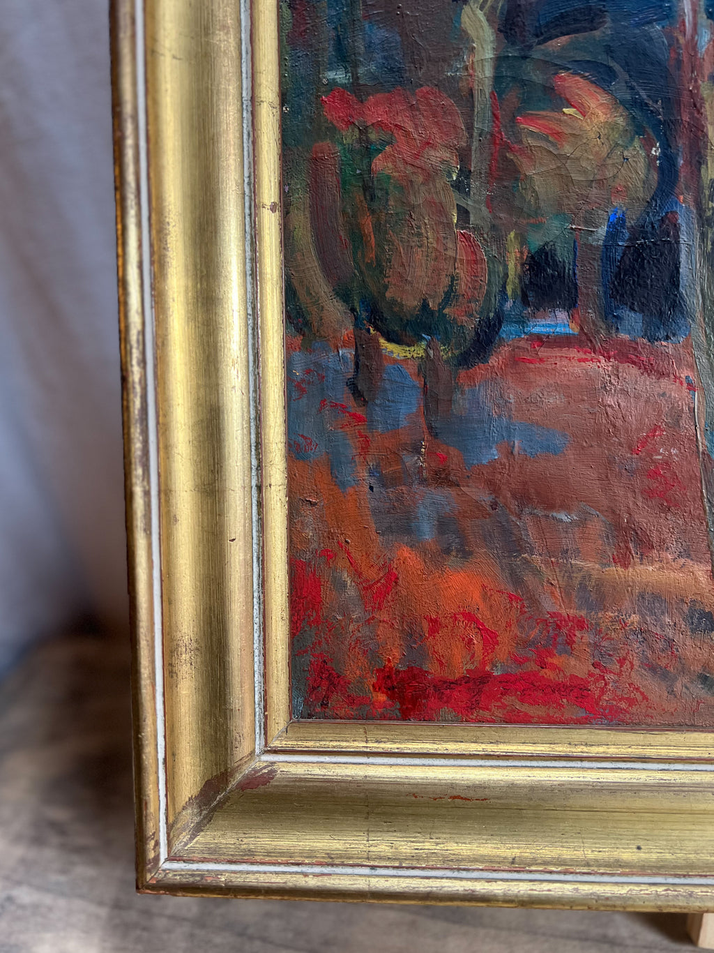 Original Signed French Oil Painting – “Berthier” – Mid-Century Landscape