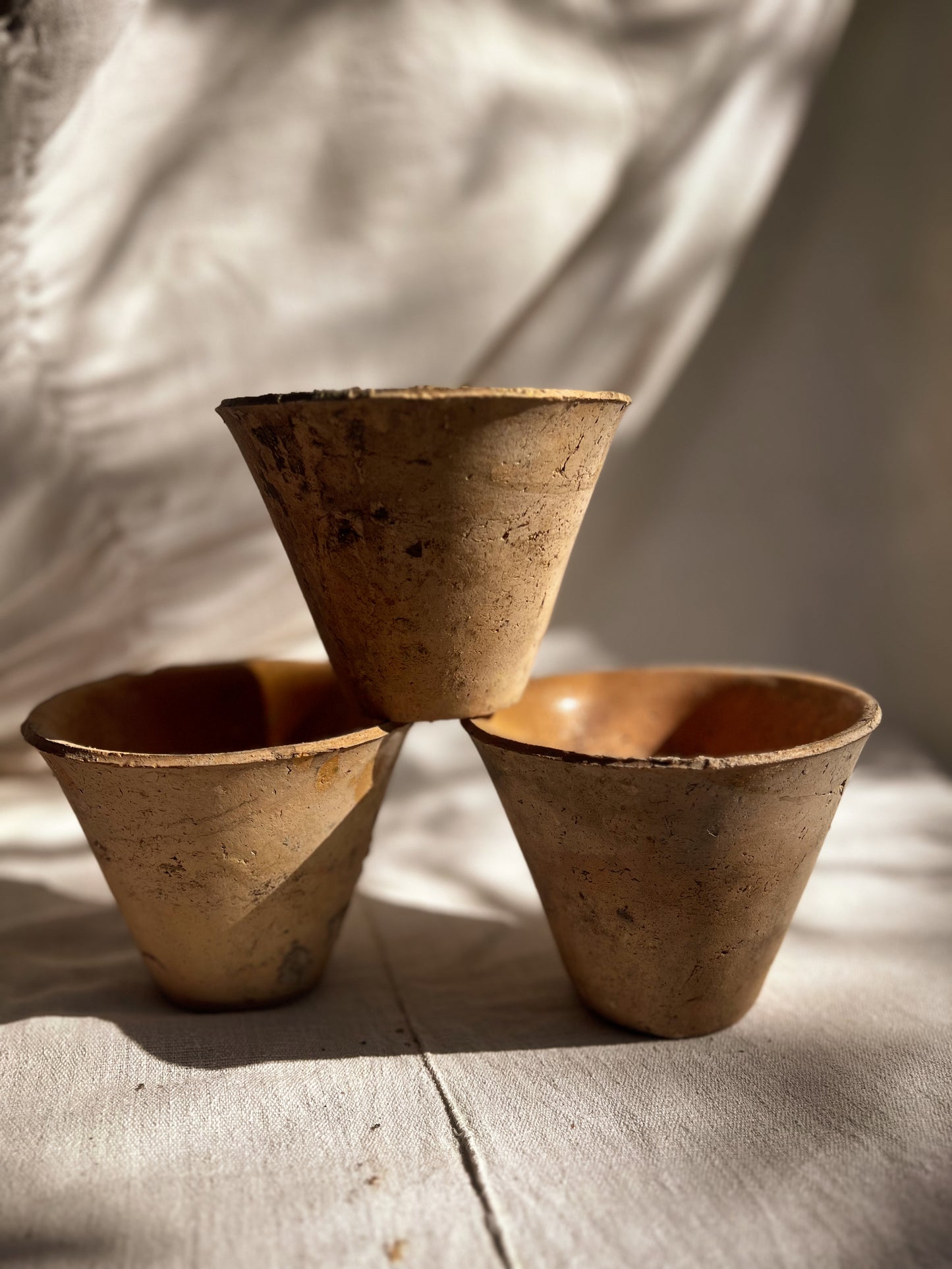 Set of 3 Terracotta French Sap Pots