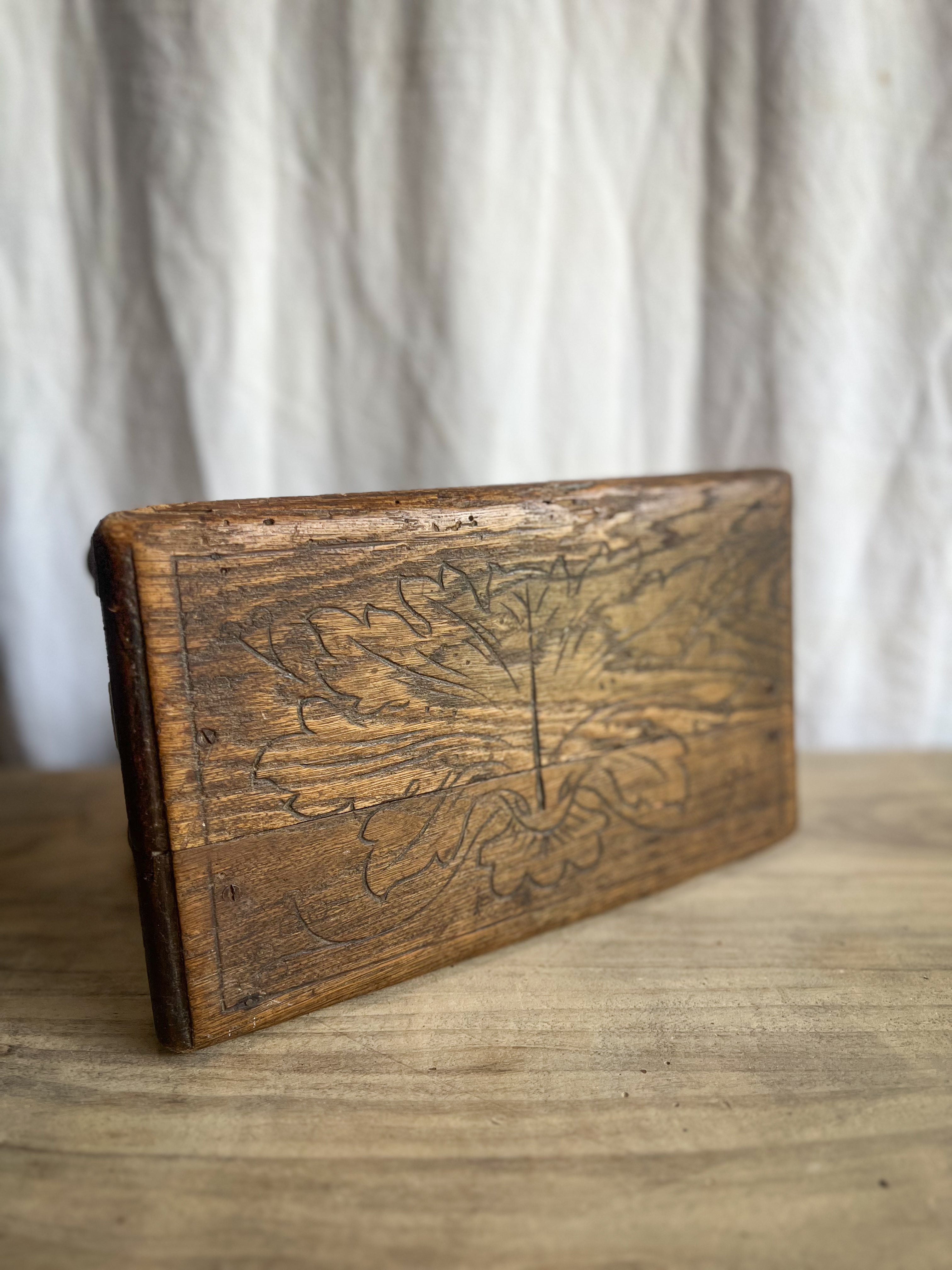 Victorian Carved Wooden Foot Stool with Design