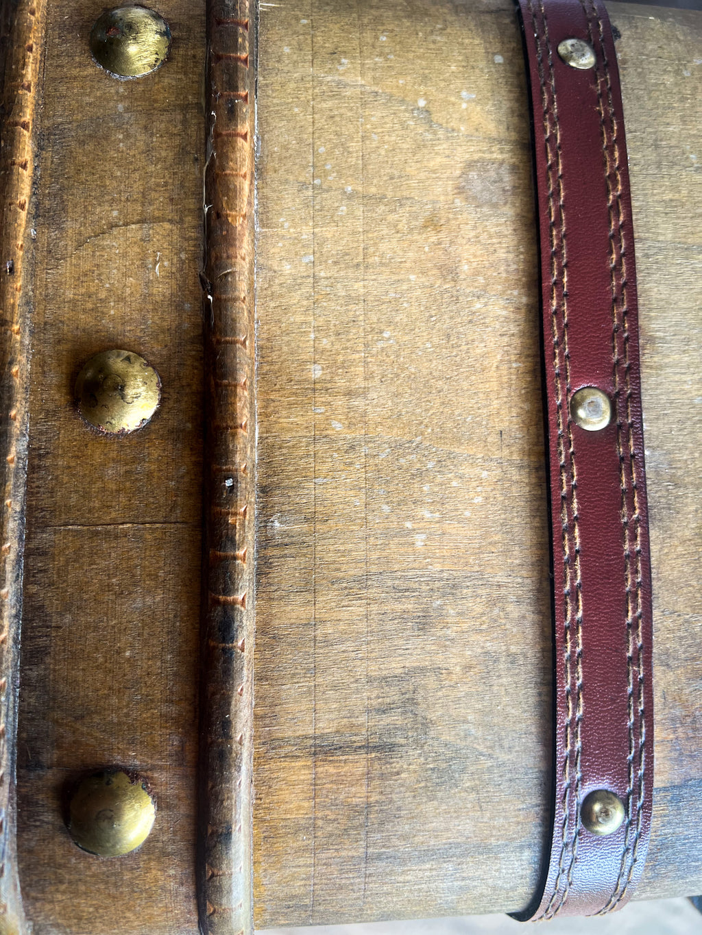 Handmade Wooden Luggage with Leather Straps