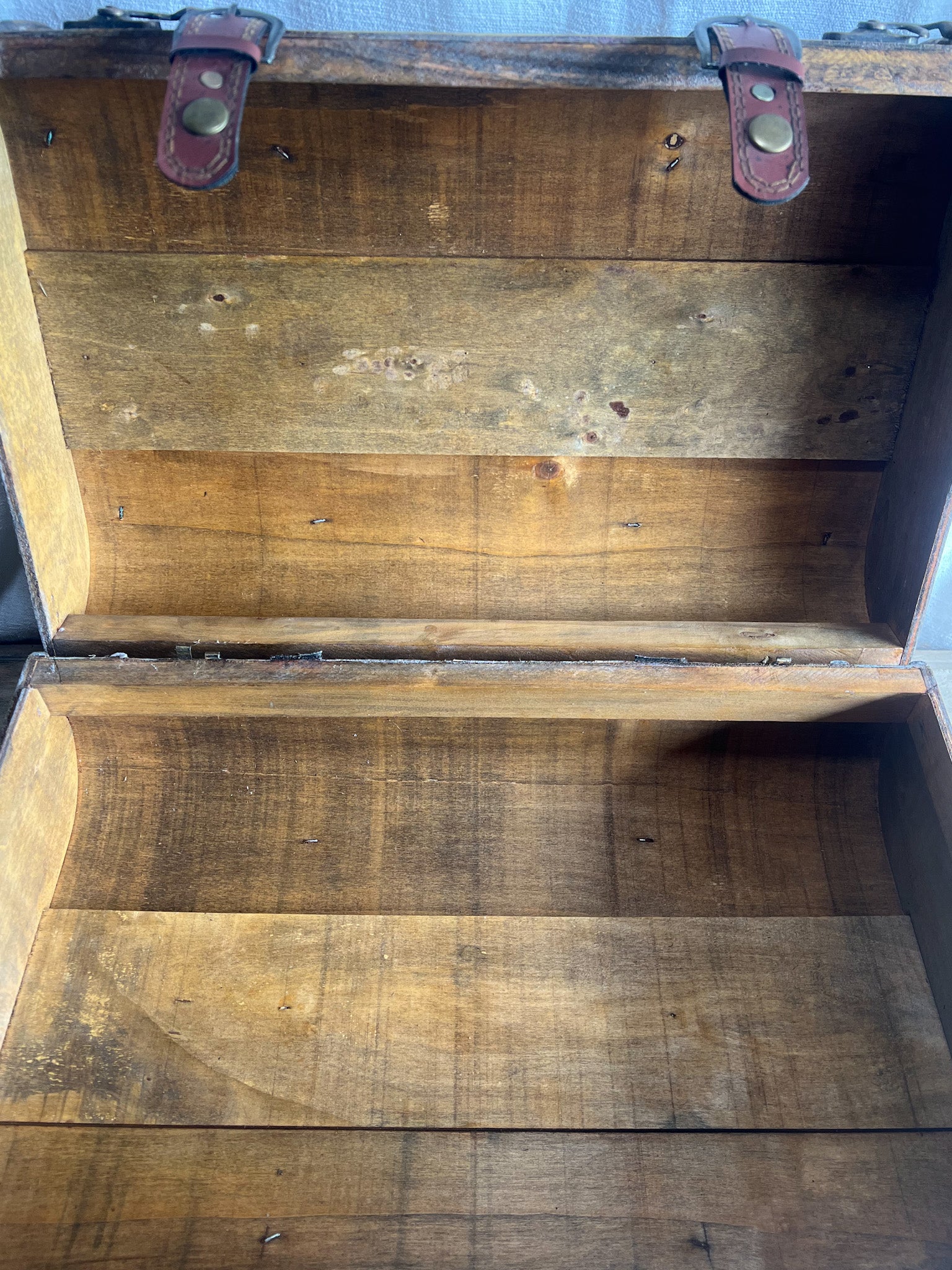 Handmade Wooden Luggage with Leather Straps