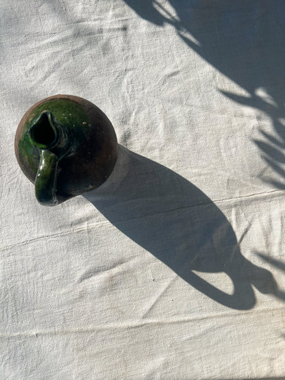 Green Glaze Pottery Pitcher - 18th Century