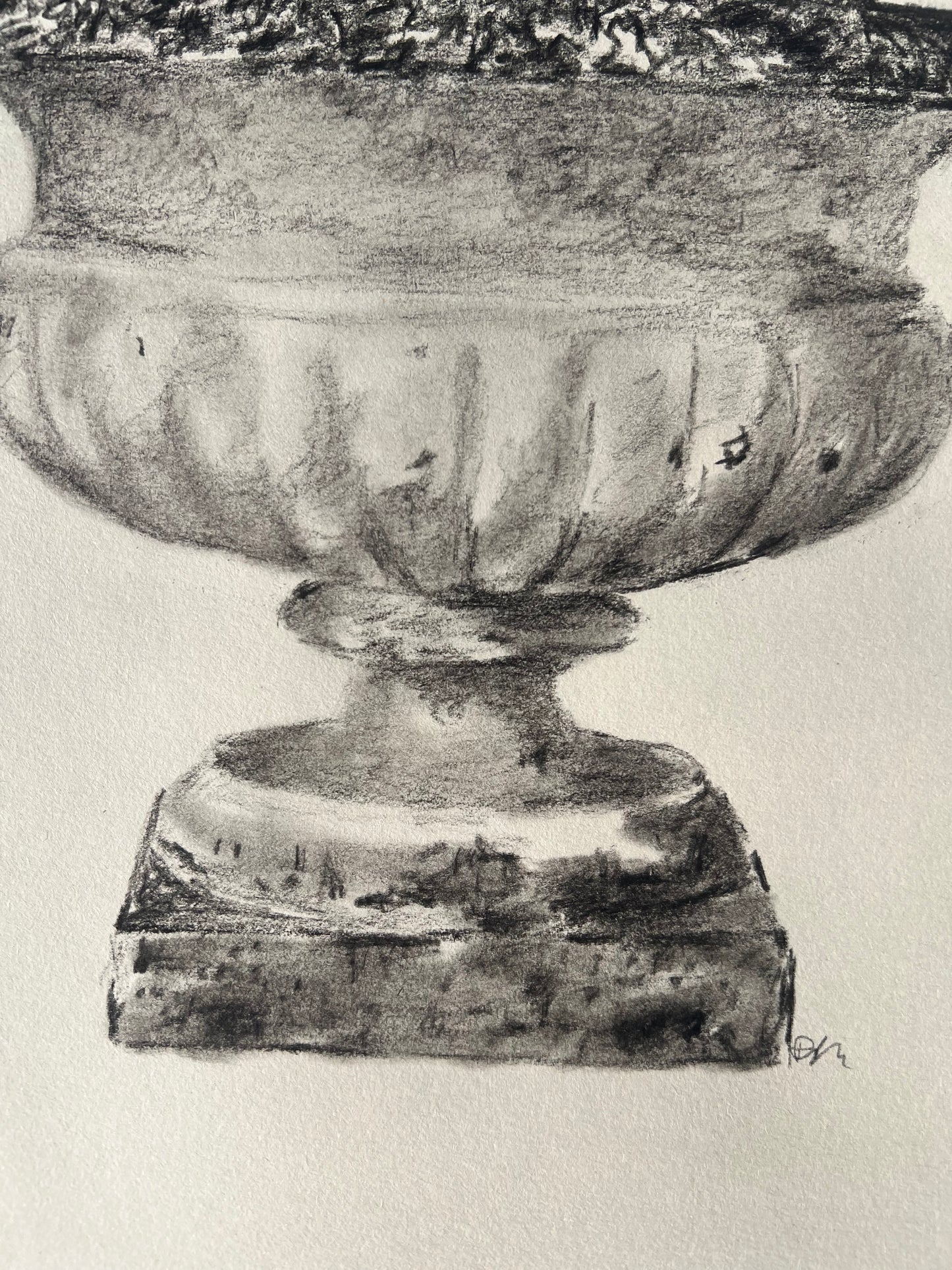 Tulips in Jardiniere Drawing |Charcoal & Graphite