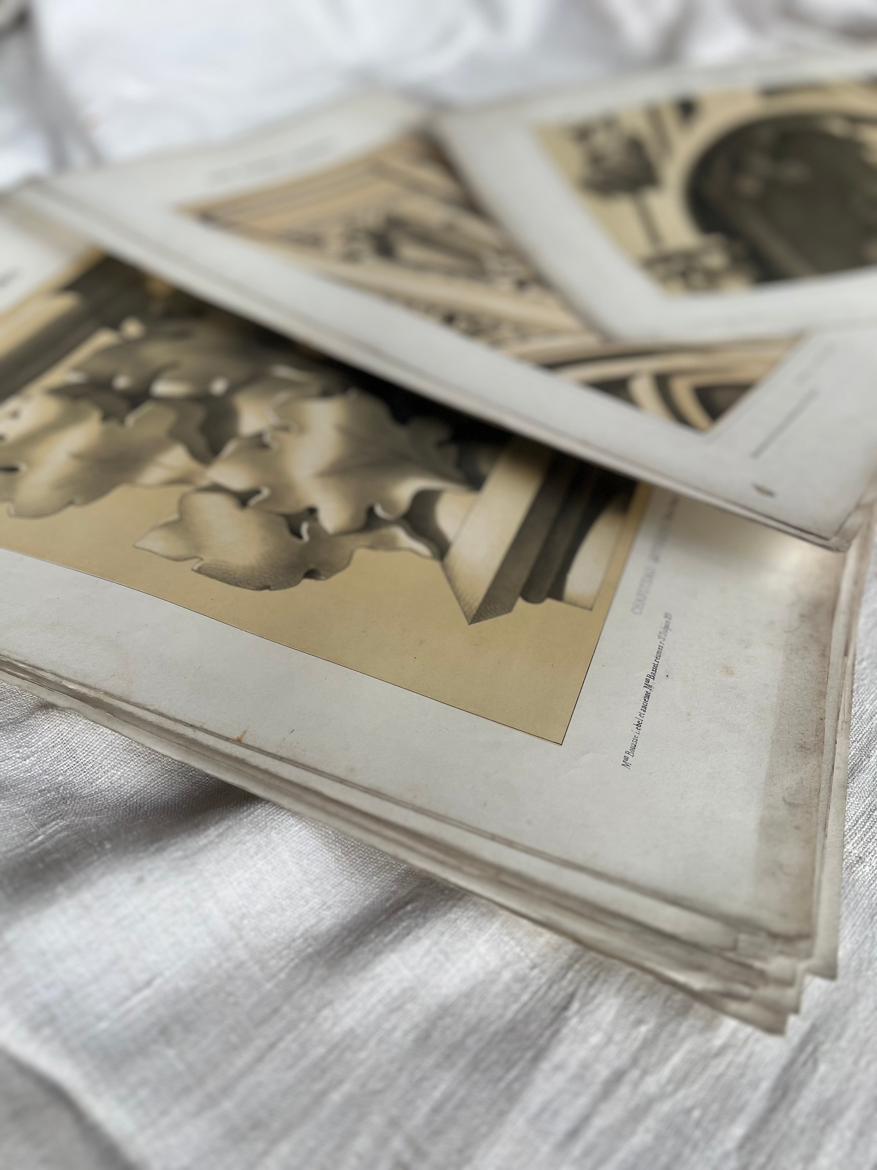 Set of 33 Antique Architectural Prints