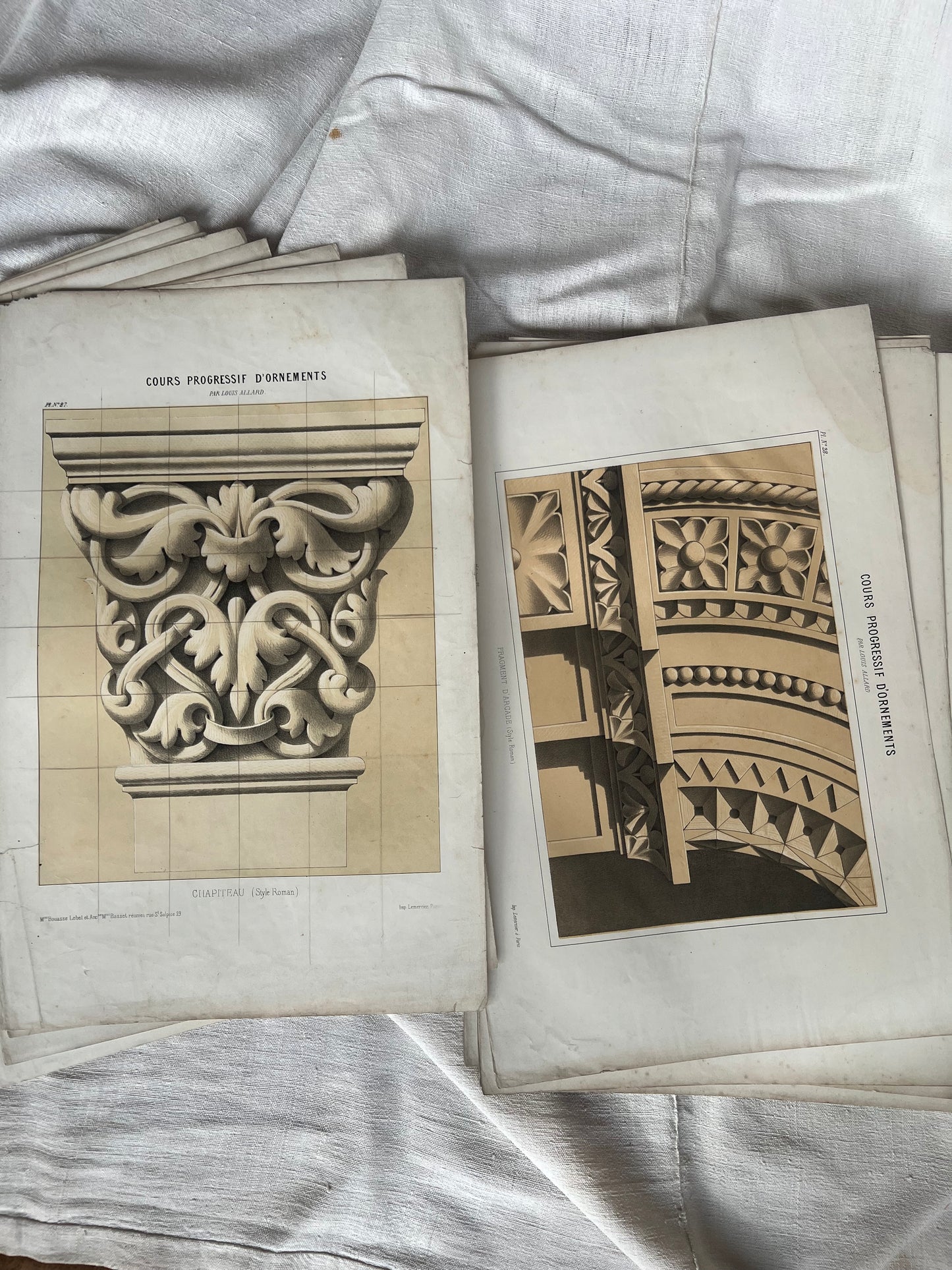Set of 33 Antique Architectural Prints