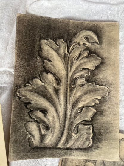 Set of 1930s French Charcoal Studies